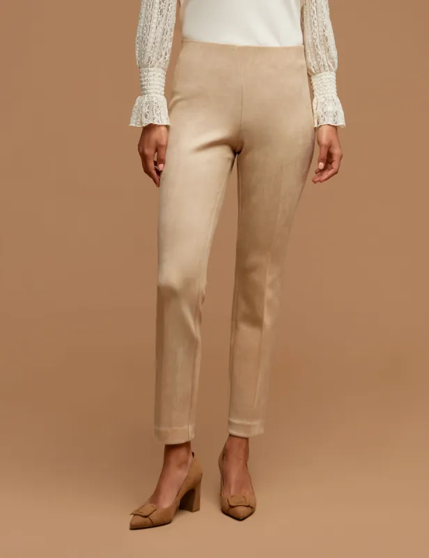 Faux Suede Pull On Slim Ankle Pant sold by Anne Klein