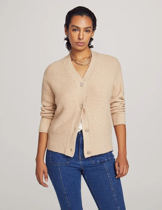 Embellished Button Front Cardigan sold by Anne Klein
