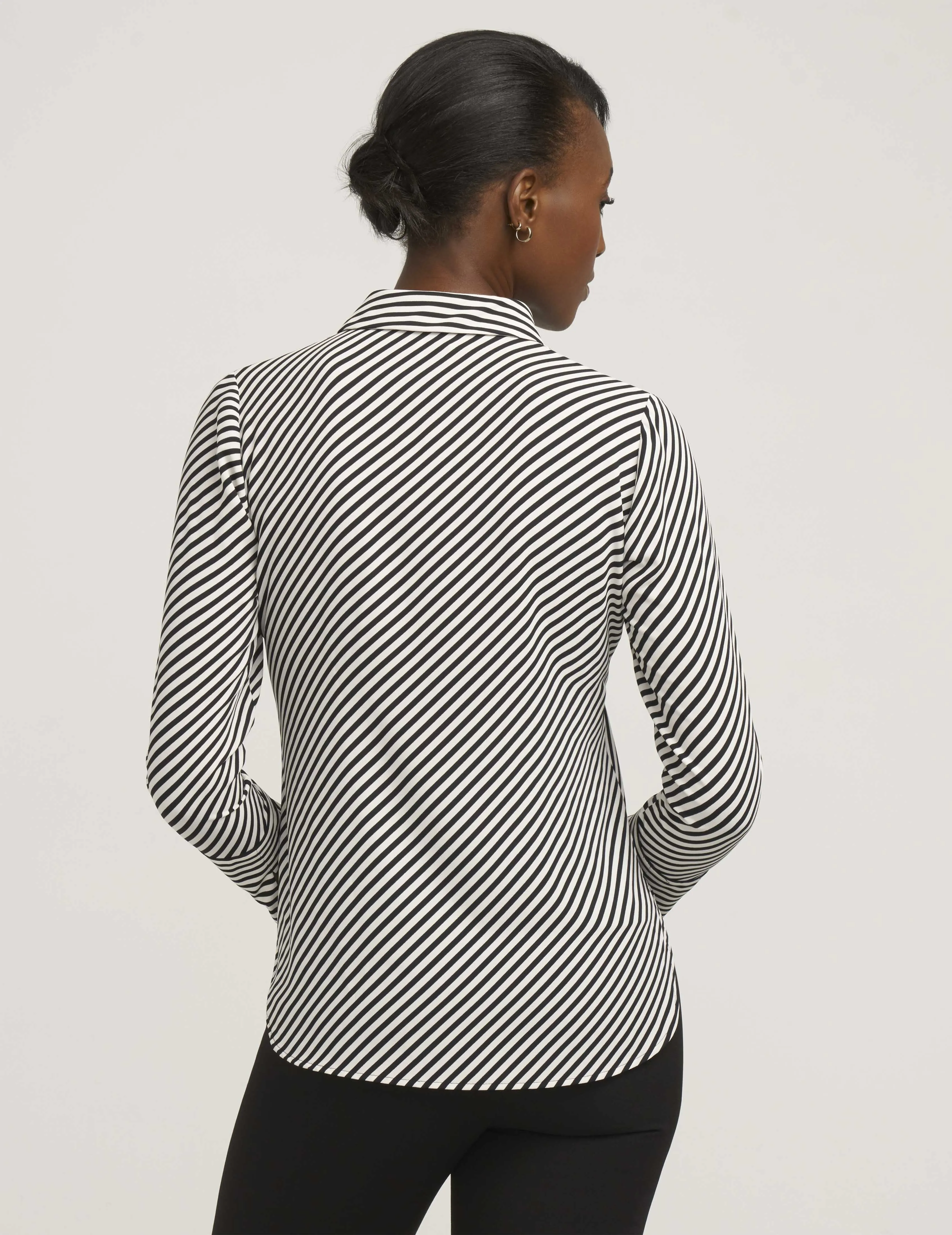 Stripe Blouse With Slit Cuffs sold by Anne Klein product image thumbnail 2