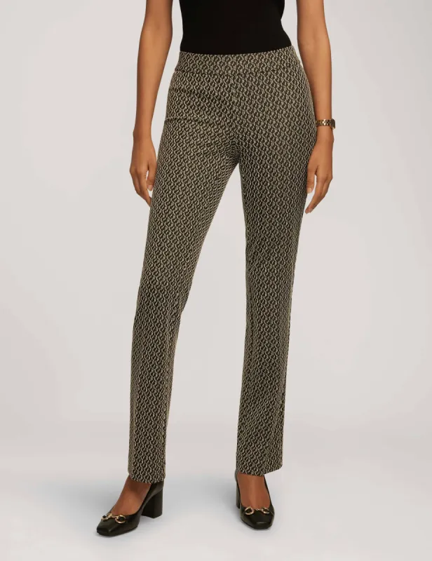 Knit Jacquard Pull On Waistband Bootleg Pant- Sale sold by Anne Klein