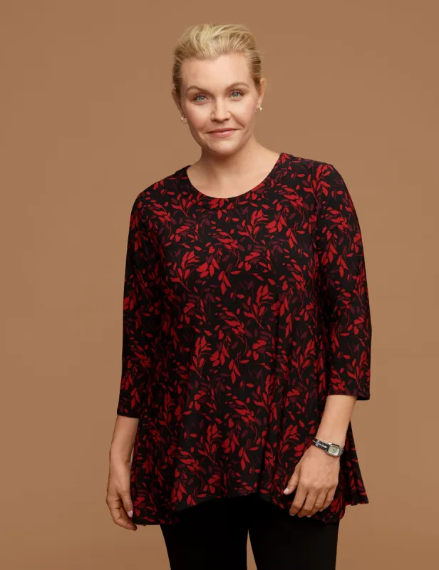Plus Size Printed Trapeze Knit Top sold by Anne Klein