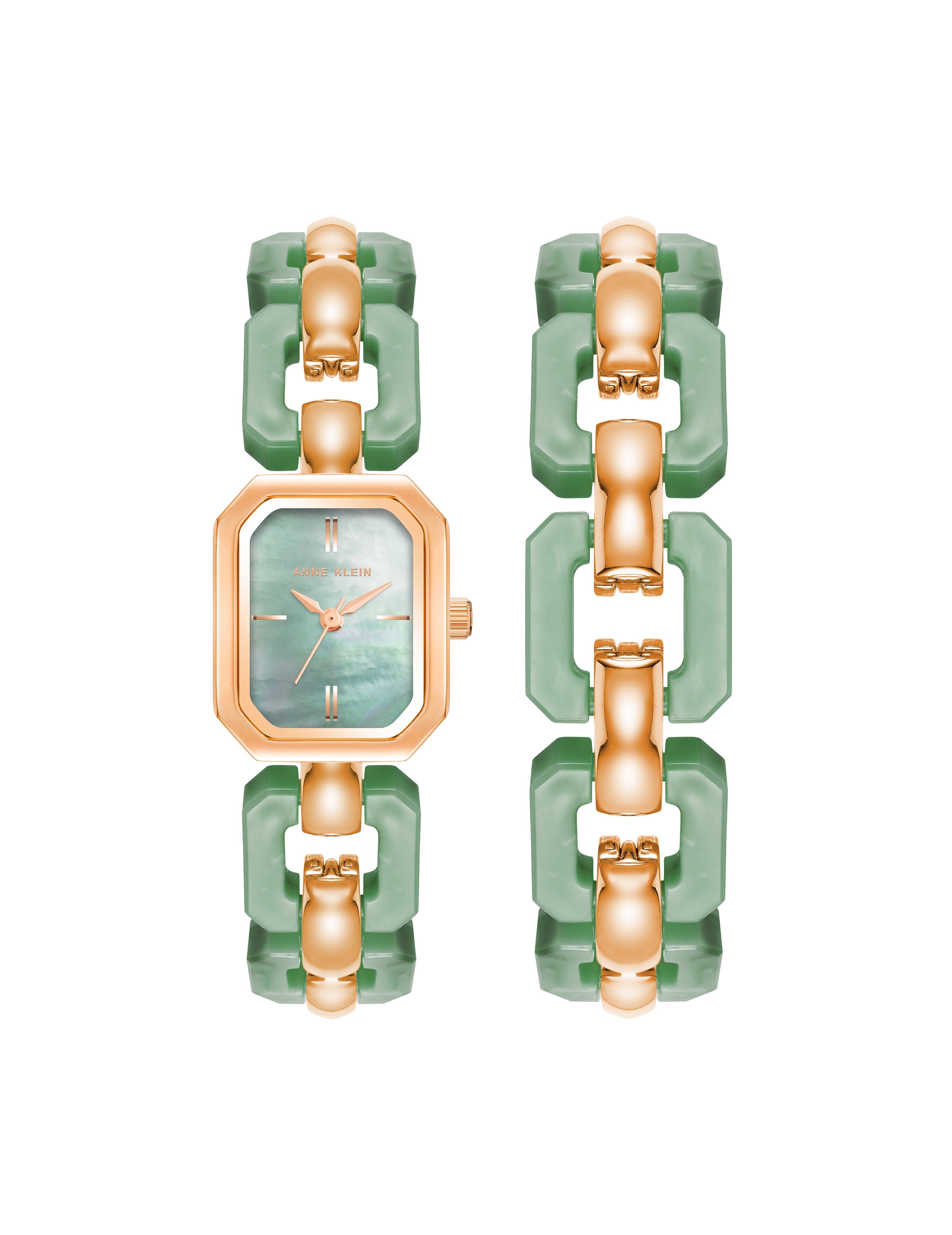 Acrylic Link Watch and Bracelet Set sold by Anne Klein