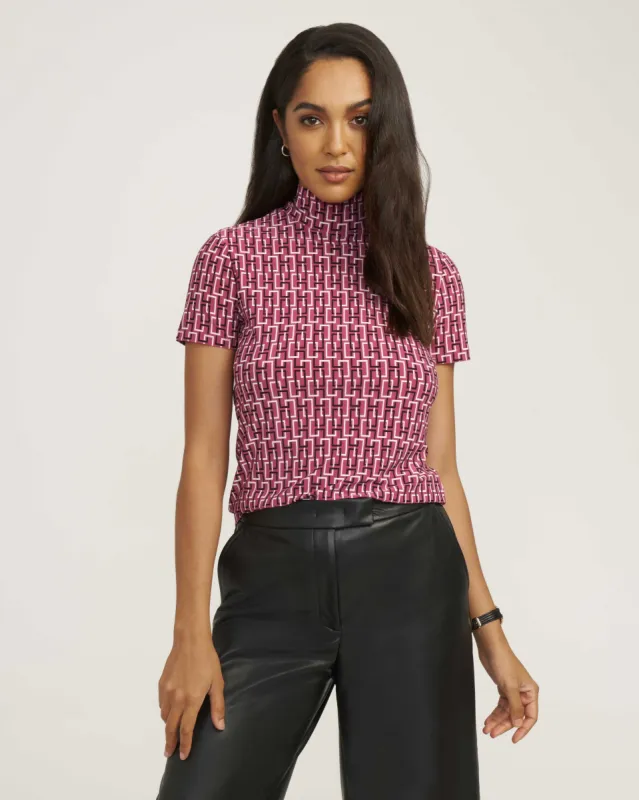 Chainlink Mock Neck Knit Top- Sale sold by Anne Klein