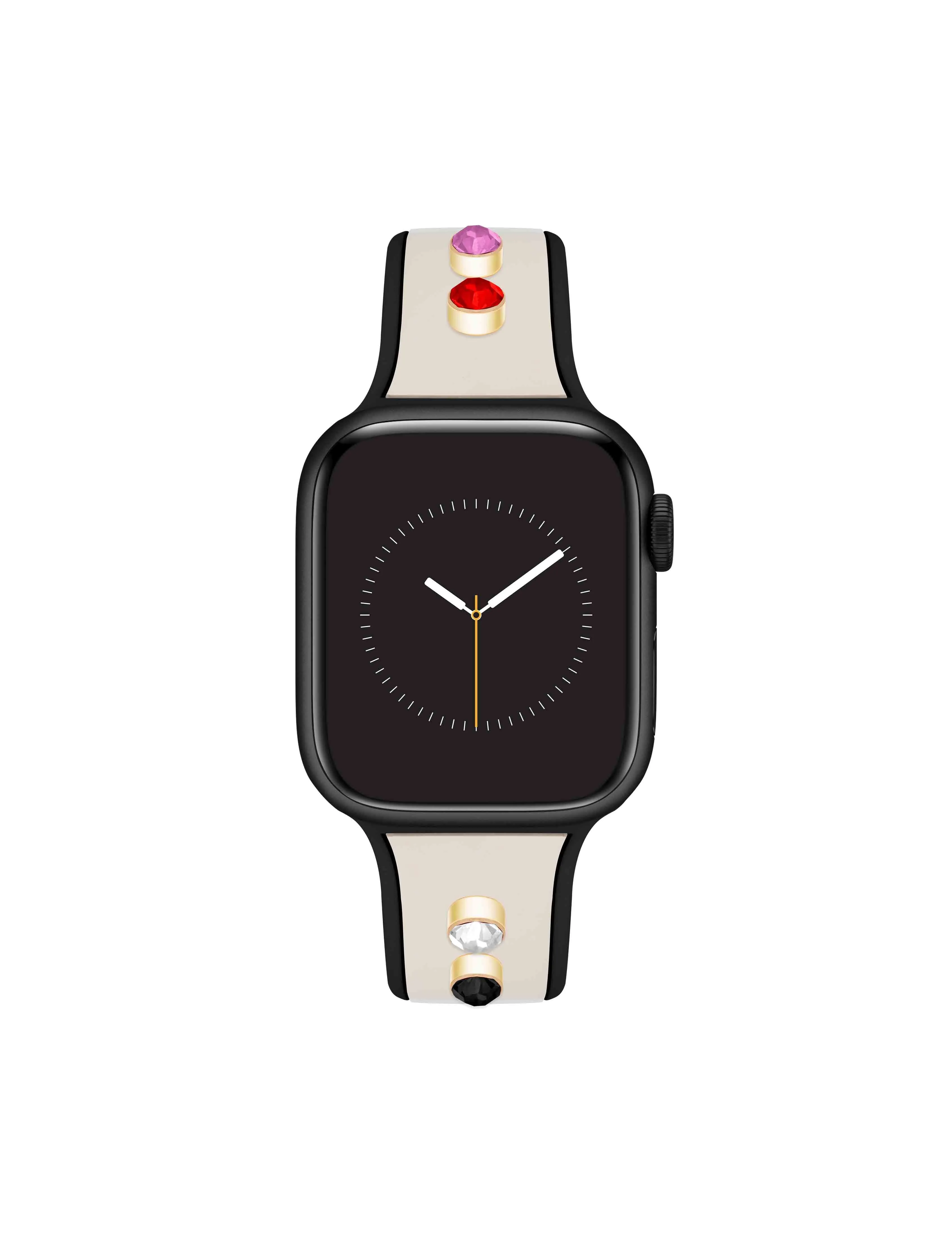 Silicone Band for Apple Watch® with Crystal Charms sold by Anne Klein