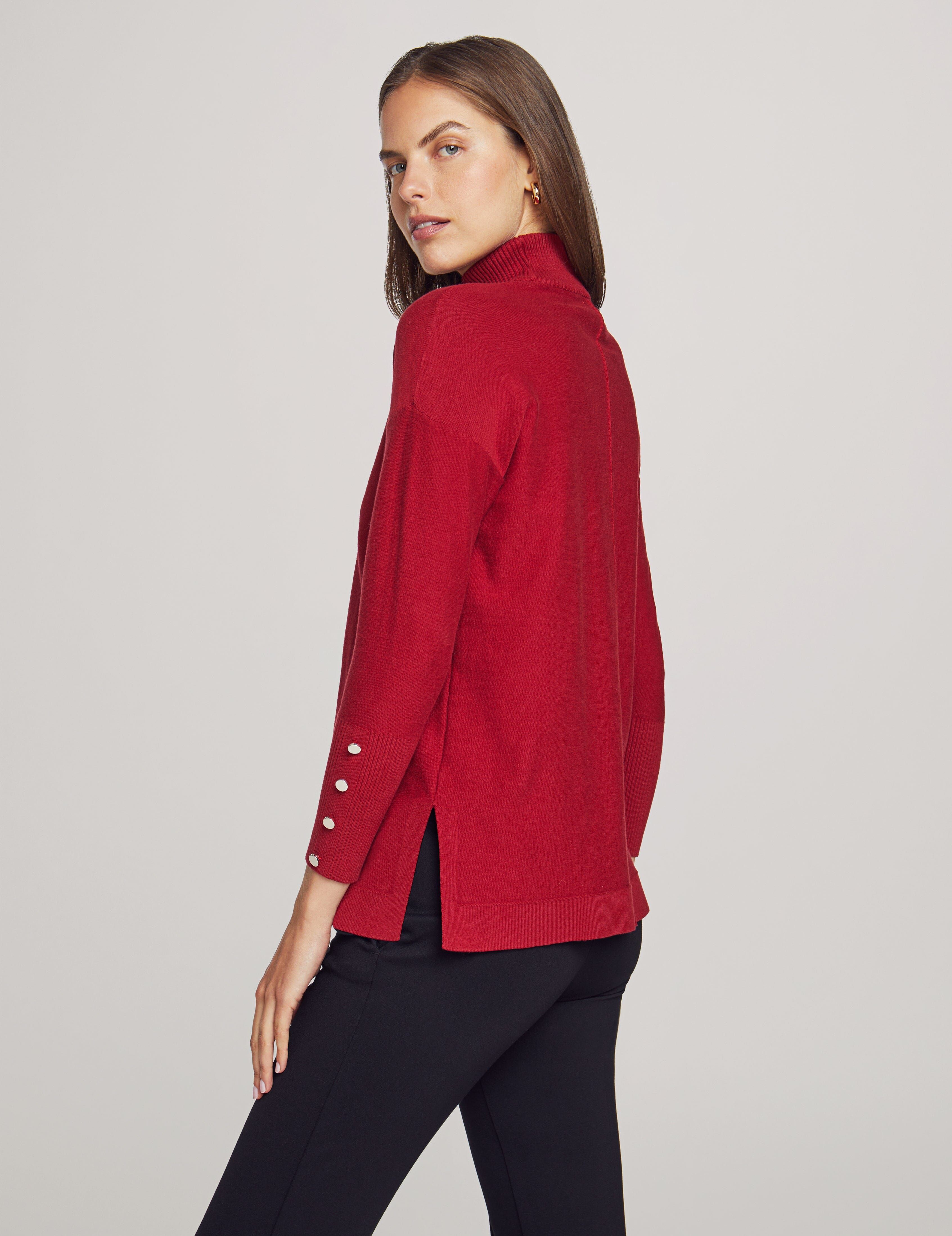Mock Neck Long Sleeve Sweater With Buttons sold by Anne Klein product image thumbnail 2
