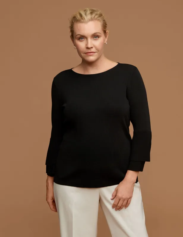 Plus Size Double Flare Sleeve Sweater sold by Anne Klein