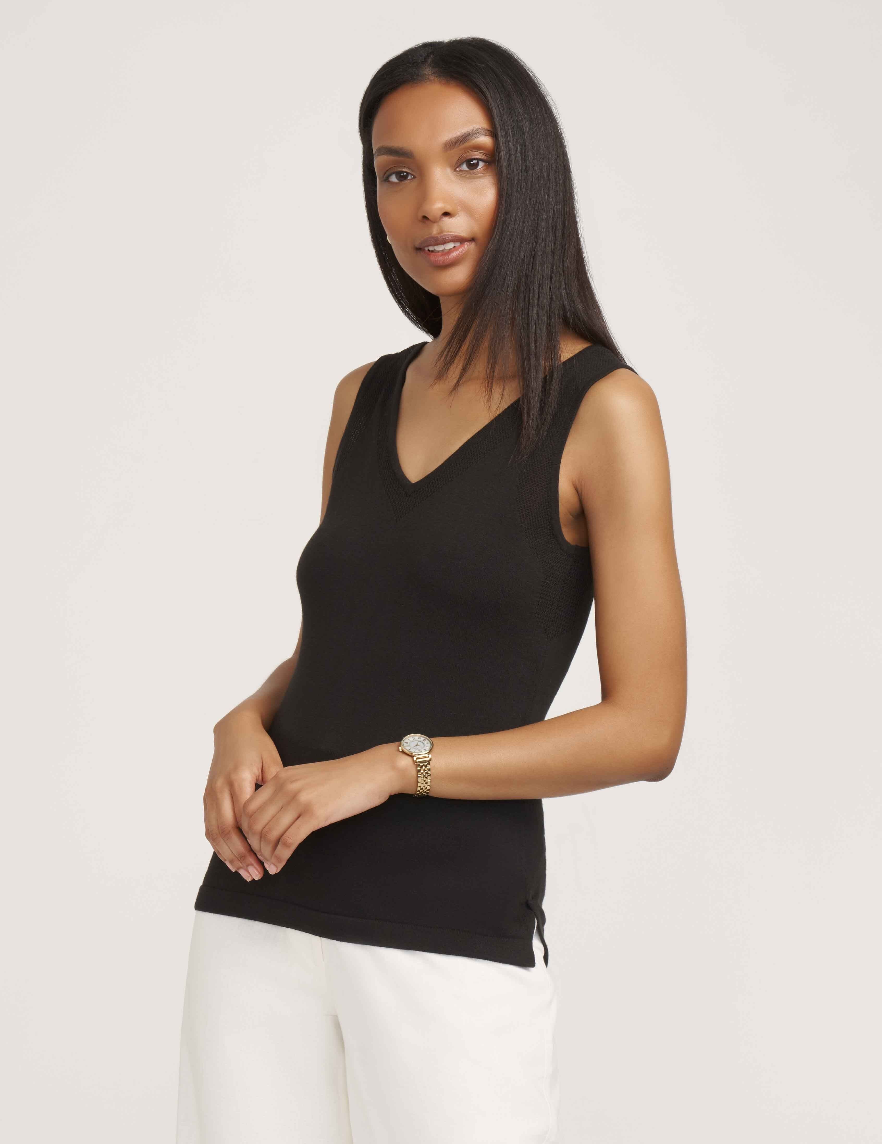 V-Neck Mesh Tank Top- Clearance sold by Anne Klein product image thumbnail 2