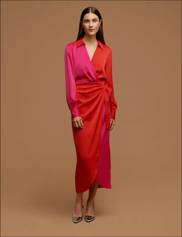 Midi Faux Wrap Dress sold by Anne Klein