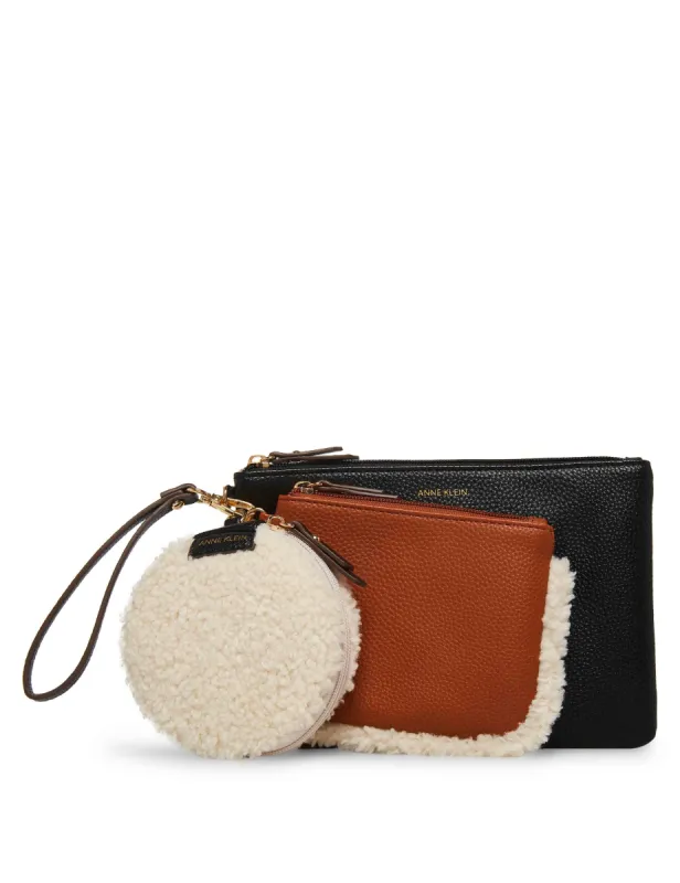 3 Piece Pouch Set With Sherpa sold by Anne Klein