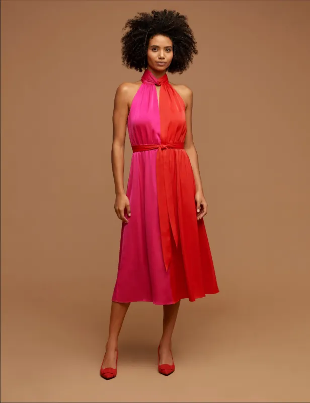 Twist Neck Halter Midi Dress sold by Anne Klein