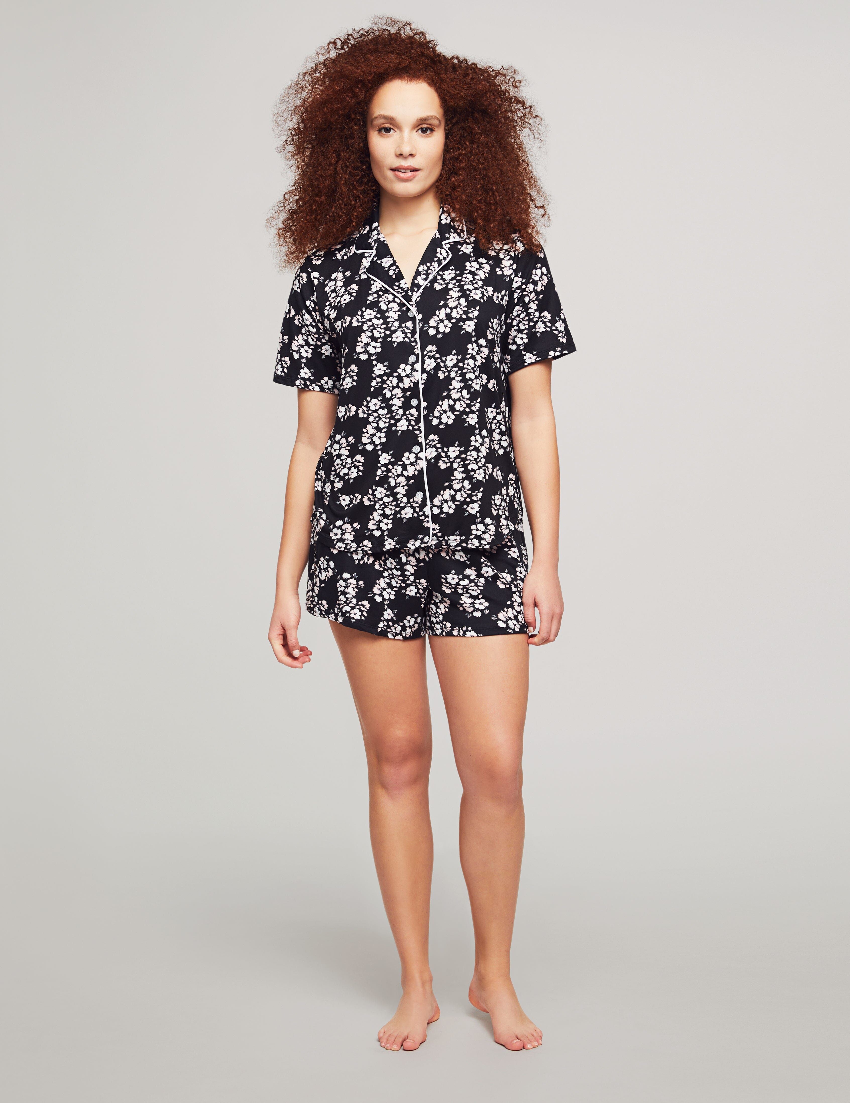 Short Sleeve Notch Pajama Boxer Set sold by Anne Klein