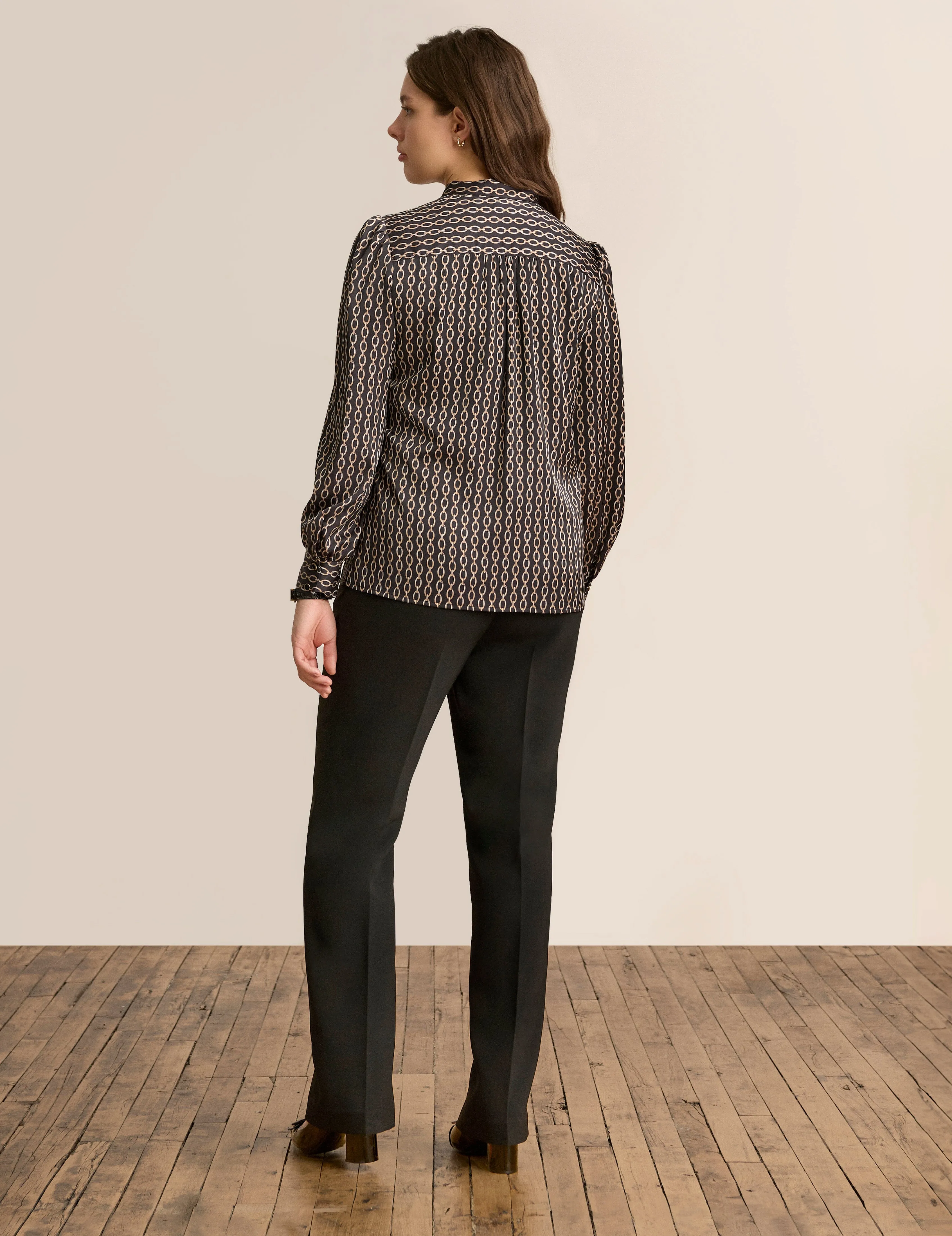 Long Sleeve Tie Neck Blouse sold by Anne Klein product image thumbnail 2