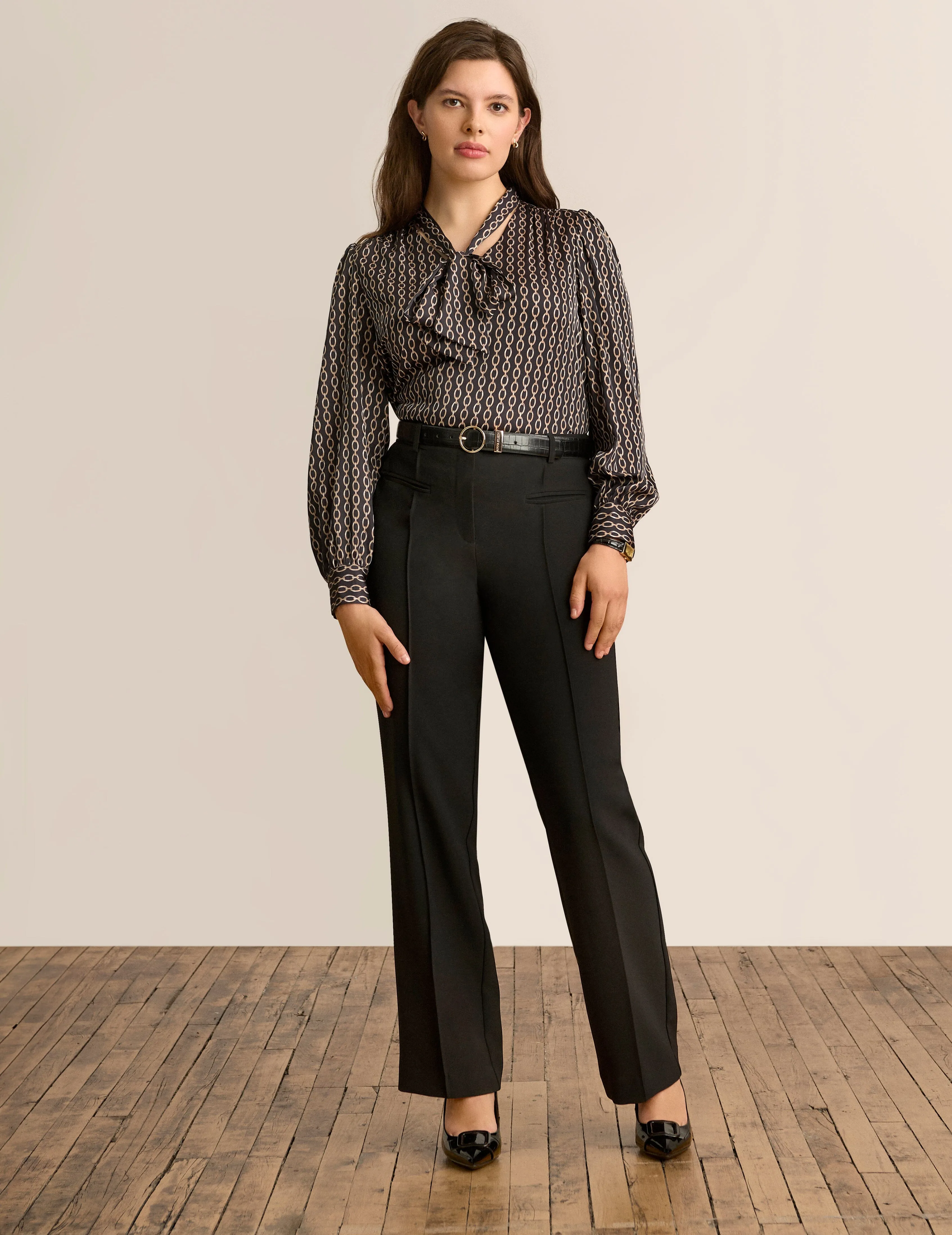 Long Sleeve Tie Neck Blouse sold by Anne Klein