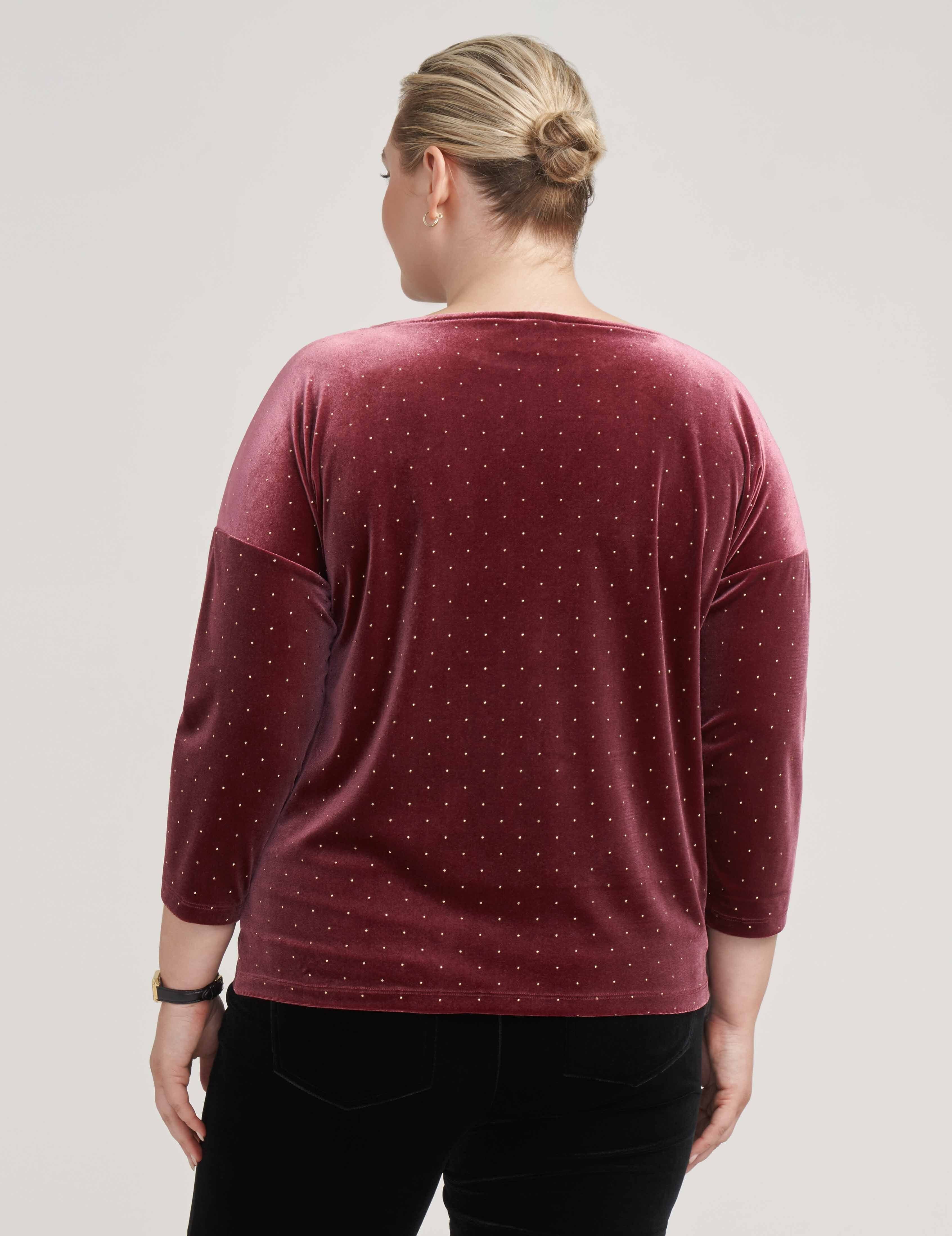 Plus Size Classic Dewdrop Dot Velour Top- Clearance sold by Anne Klein product image thumbnail 2