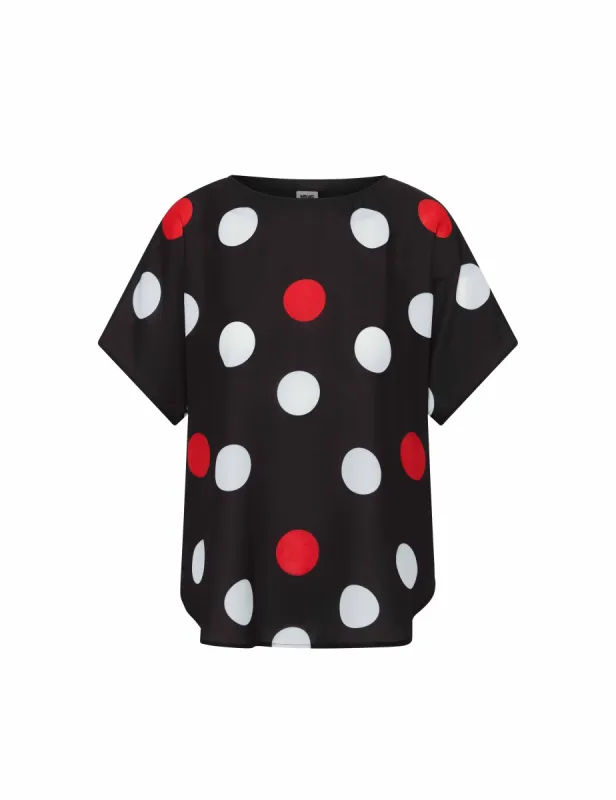 Large Polka Dot Bateau Blouse- Sale sold by Anne Klein