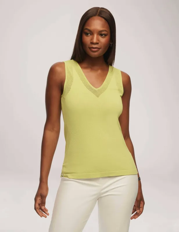 V-Neck Mesh Tank Top- Sale sold by Anne Klein