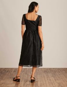 Square Neck Midi Dress With Puff Sleeves sold by Anne Klein