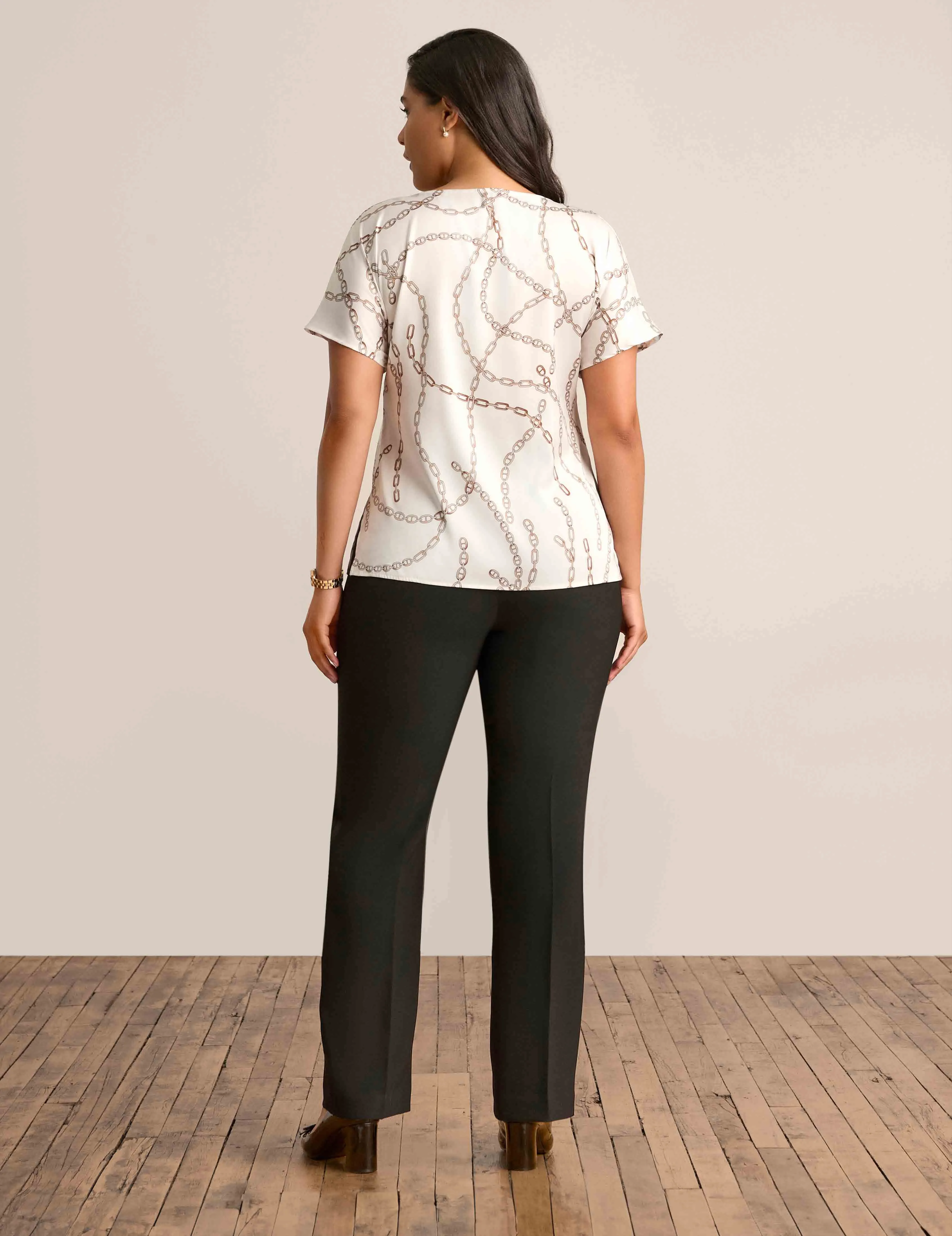 Short Sleeve Blouse With Bateau Neckline sold by Anne Klein product image thumbnail 2