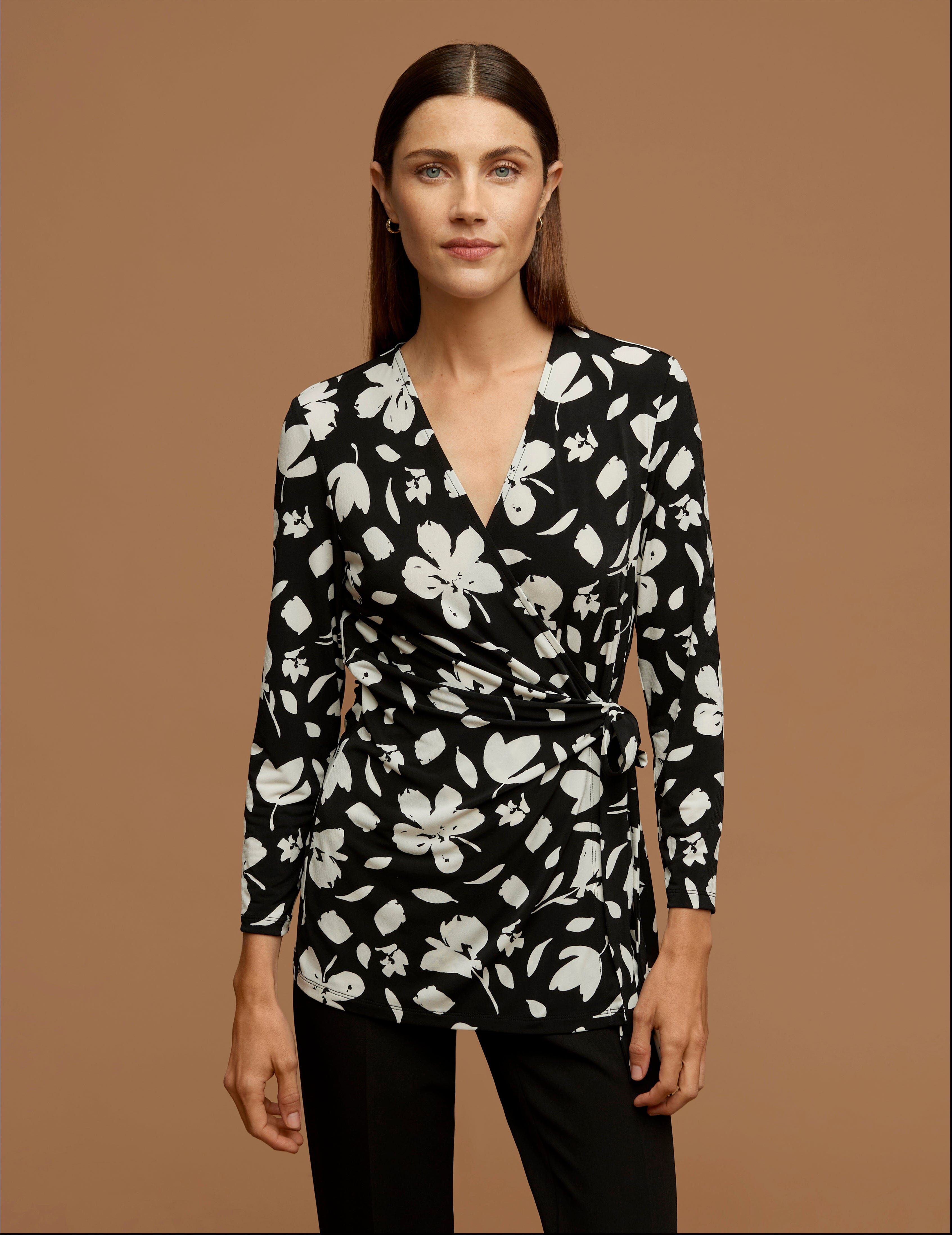 Printed Faux Wrap Top sold by Anne Klein