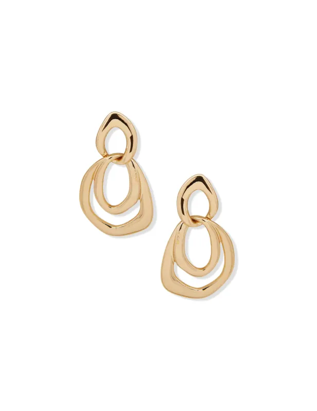 Post Orbital Gold-Tone Earrings sold by Anne Klein