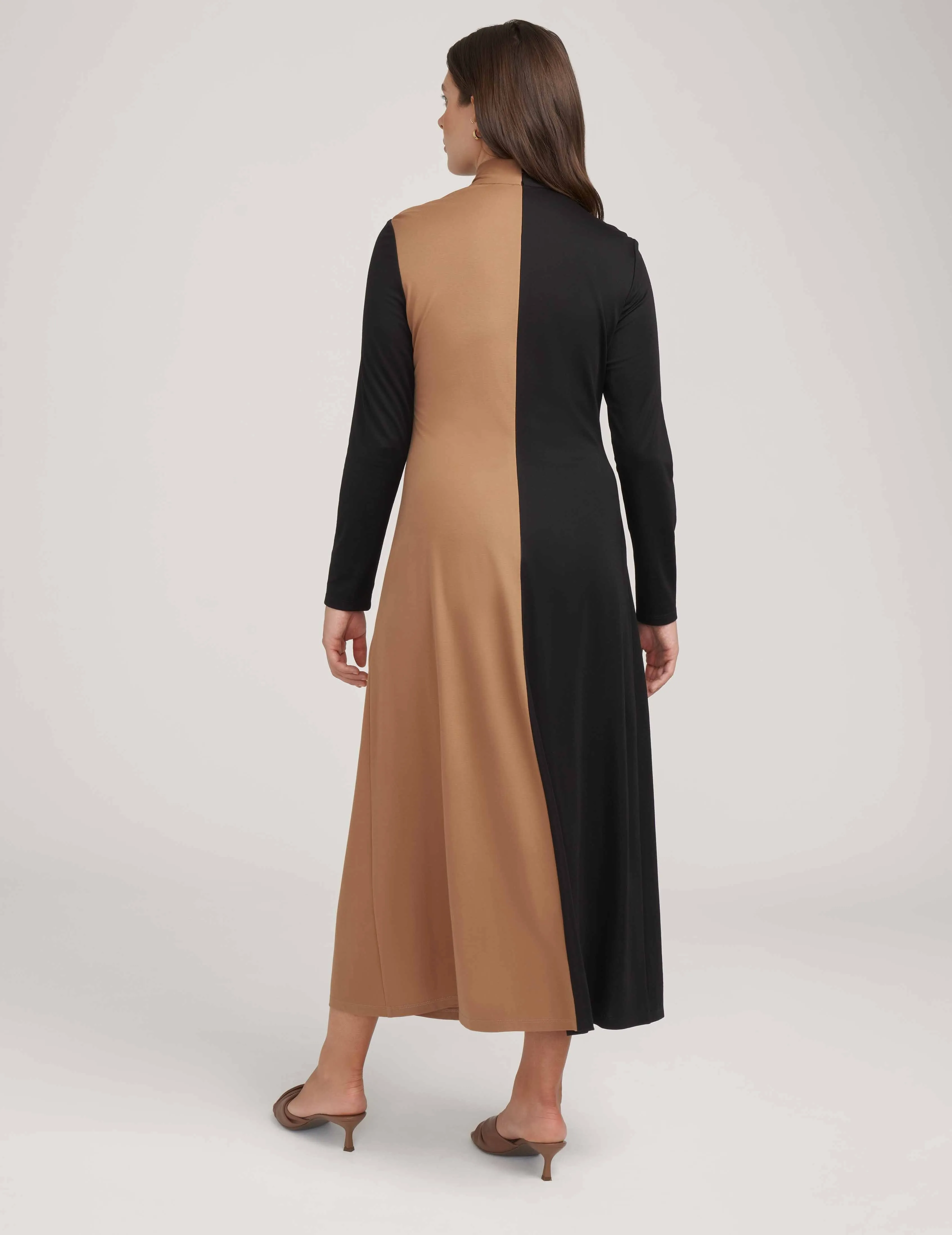 Long Sleeve Twist Neck Blocked Midi Dress- Sale sold by Anne Klein product image thumbnail 3