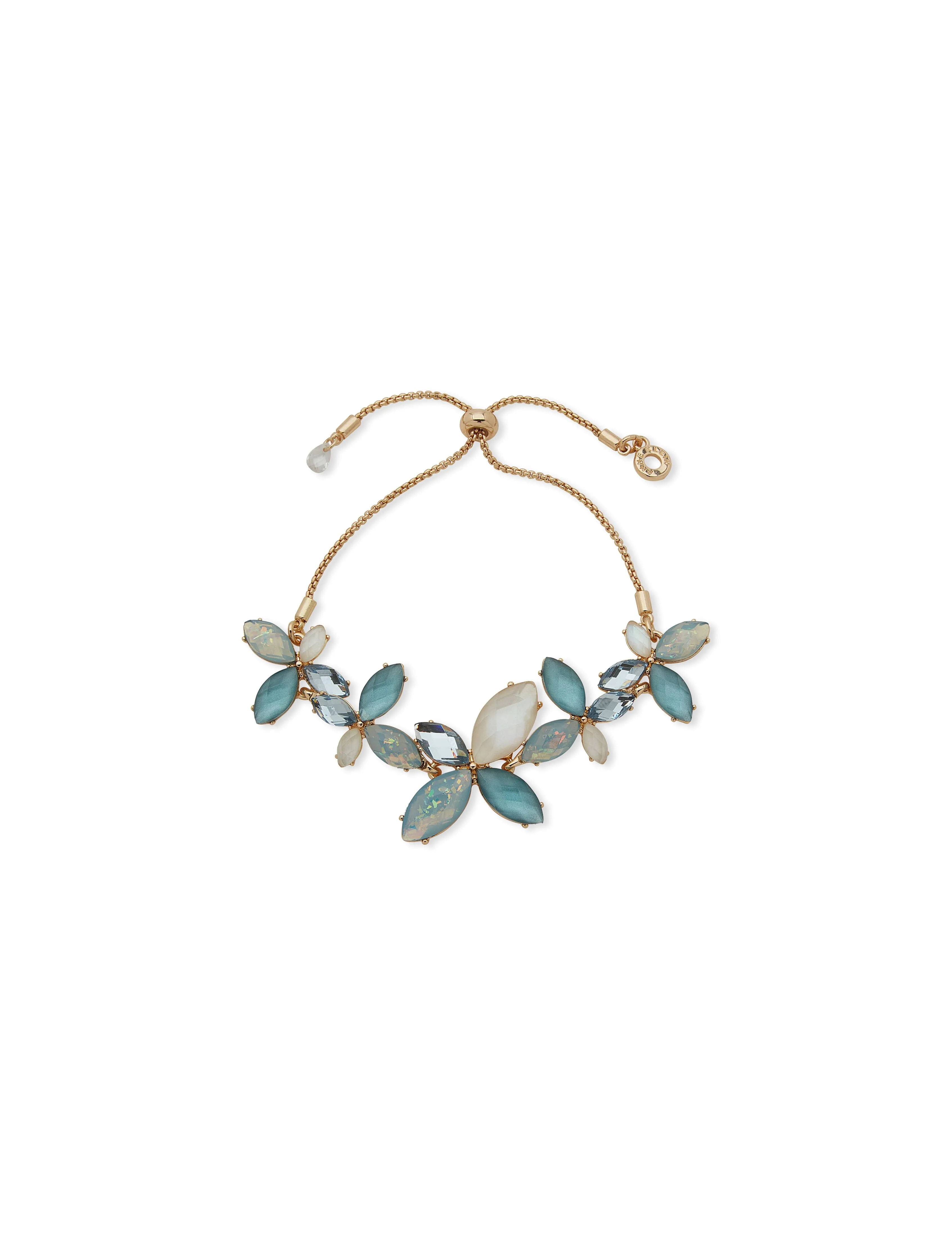 Crystal Stone Flower Slider Bracelet sold by Anne Klein