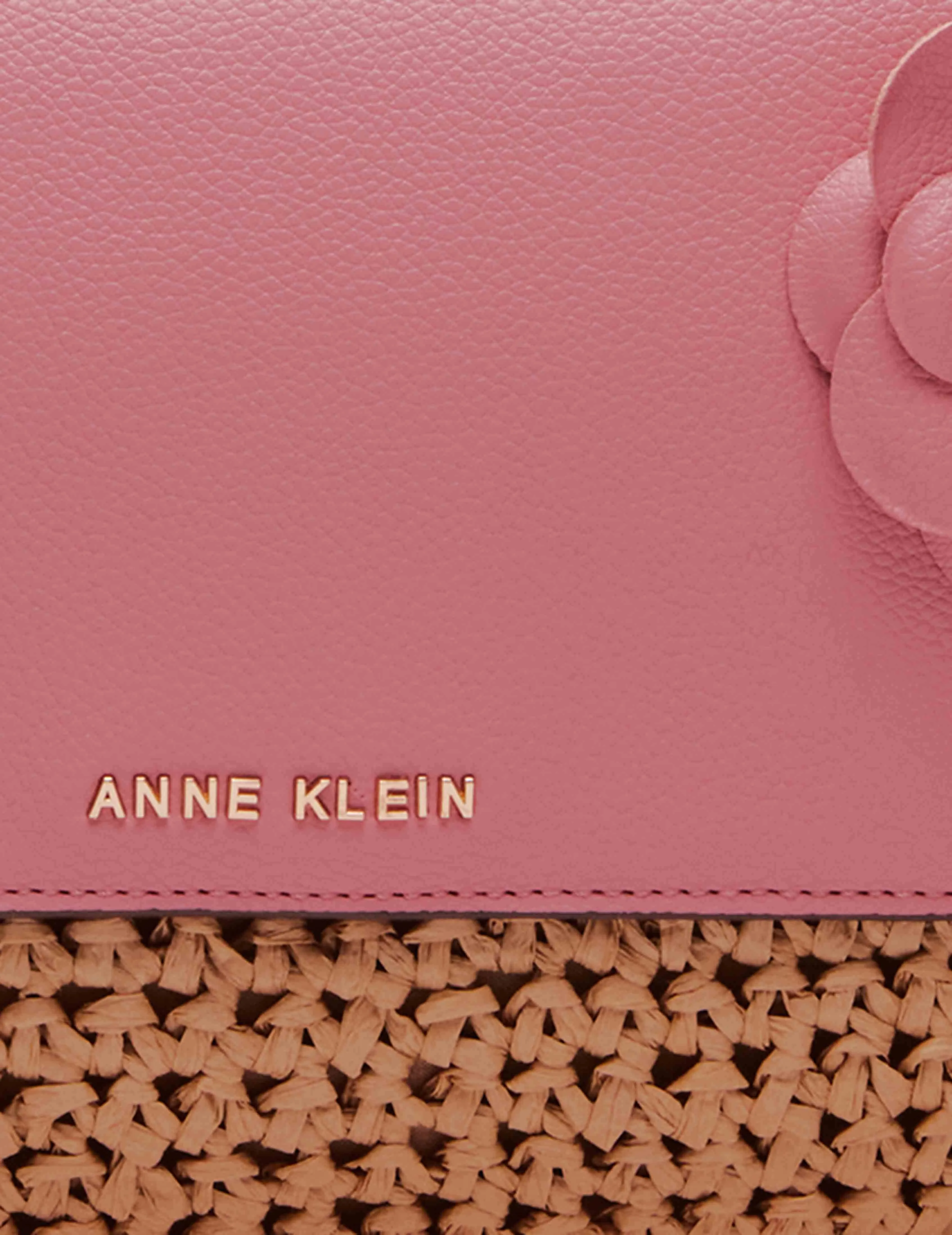 Soft Straw Flap Shoulder Bag With Floral Applique sold by Anne Klein product image thumbnail 3