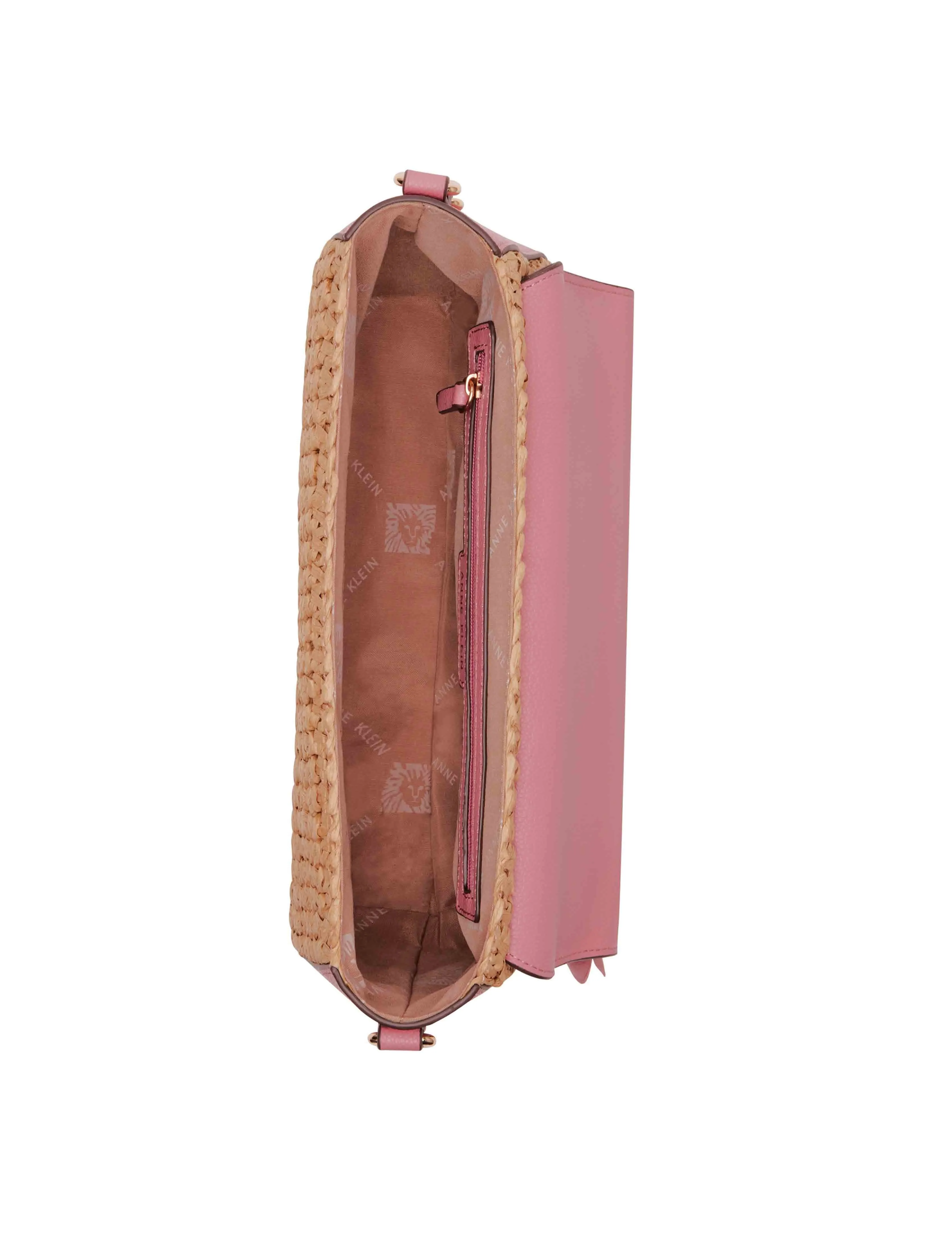 Soft Straw Flap Shoulder Bag With Floral Applique sold by Anne Klein product image thumbnail 4