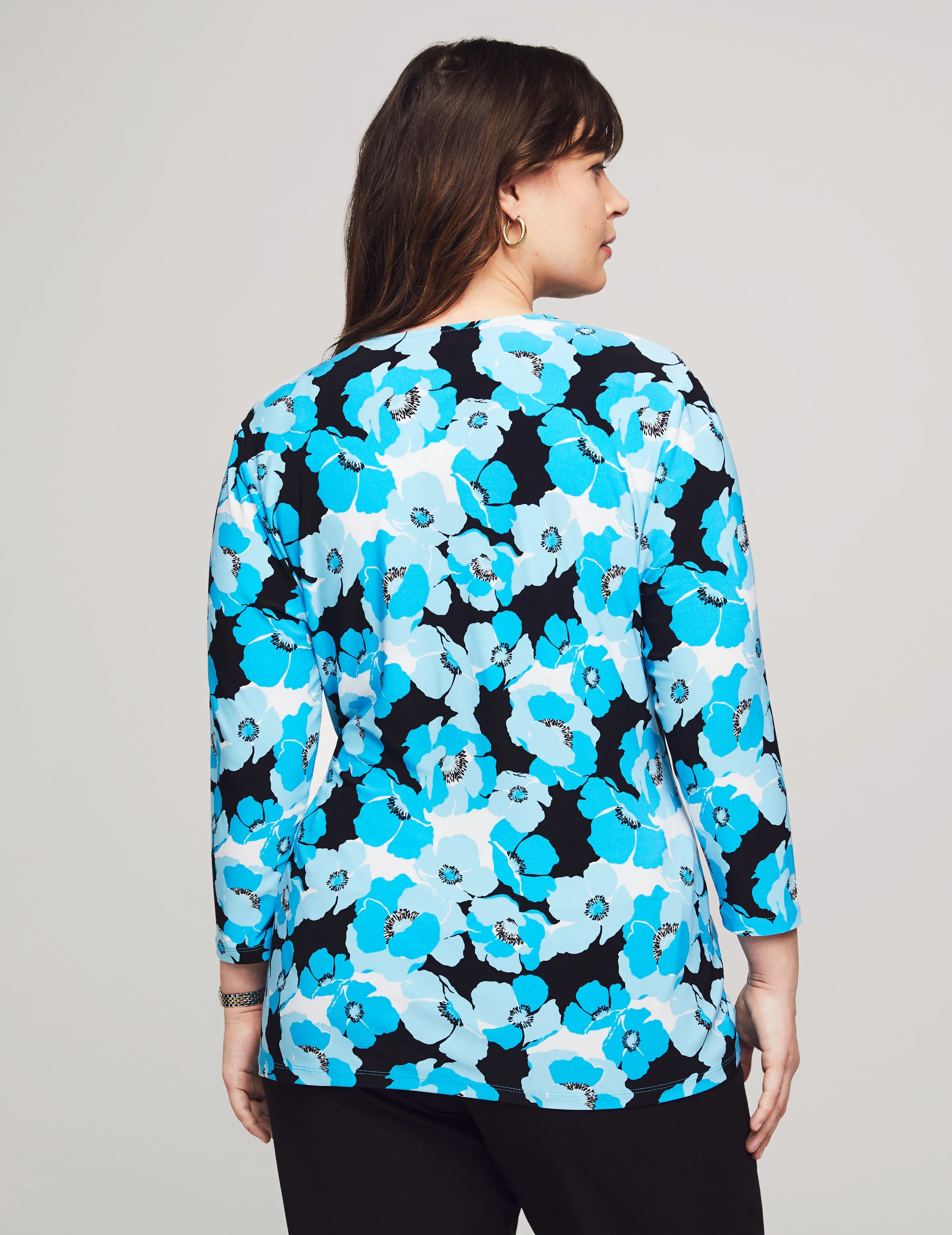 Plus Size Printed 3/4 Sleeve Wrap Top- Sale sold by Anne Klein product image thumbnail 2