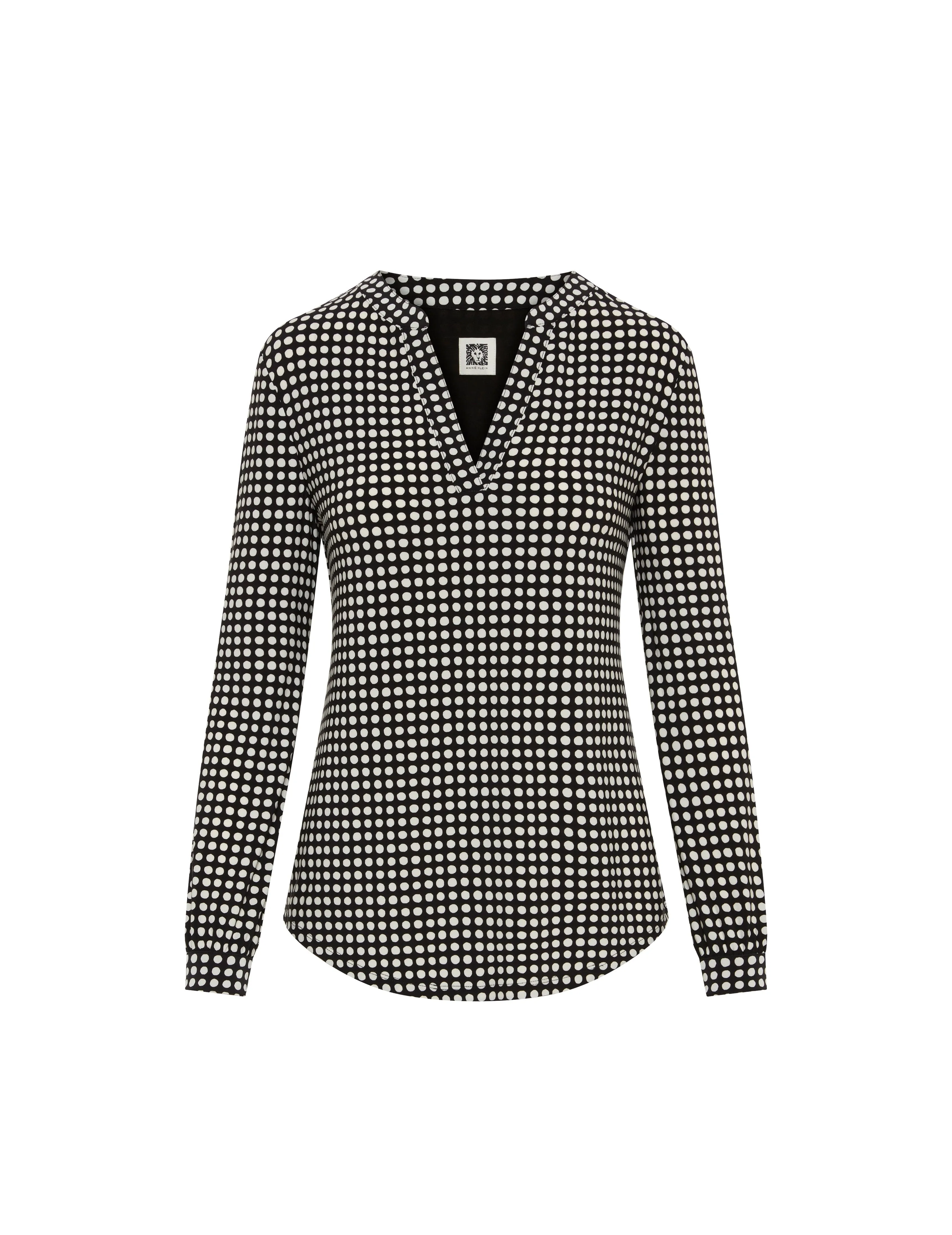 Pearly Dot Long Sleeve Split Neck Blouse- Sale sold by Anne Klein product image thumbnail 3