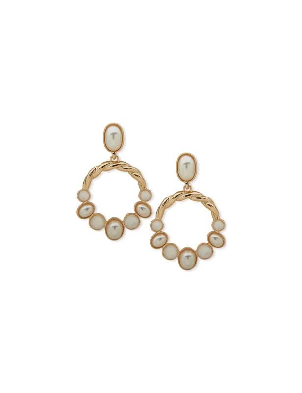 Mother of Pearl Post Orbital Earrings sold by Anne Klein