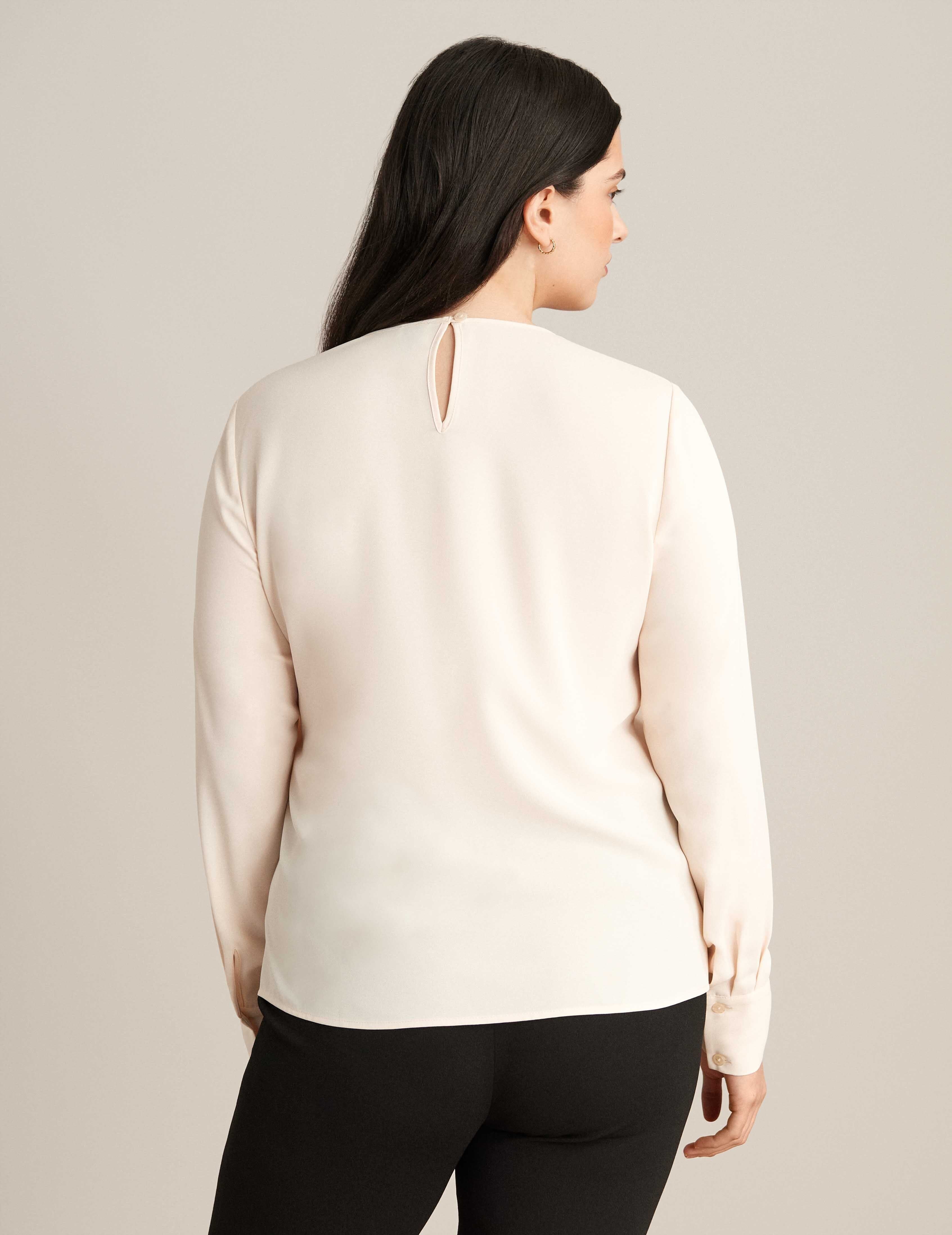 Long Sleeve Blouse With Keyhole Neckline sold by Anne Klein product image thumbnail 2