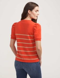 Puff Sleeve Stripe Crew Neck Top- Clearance sold by Anne Klein