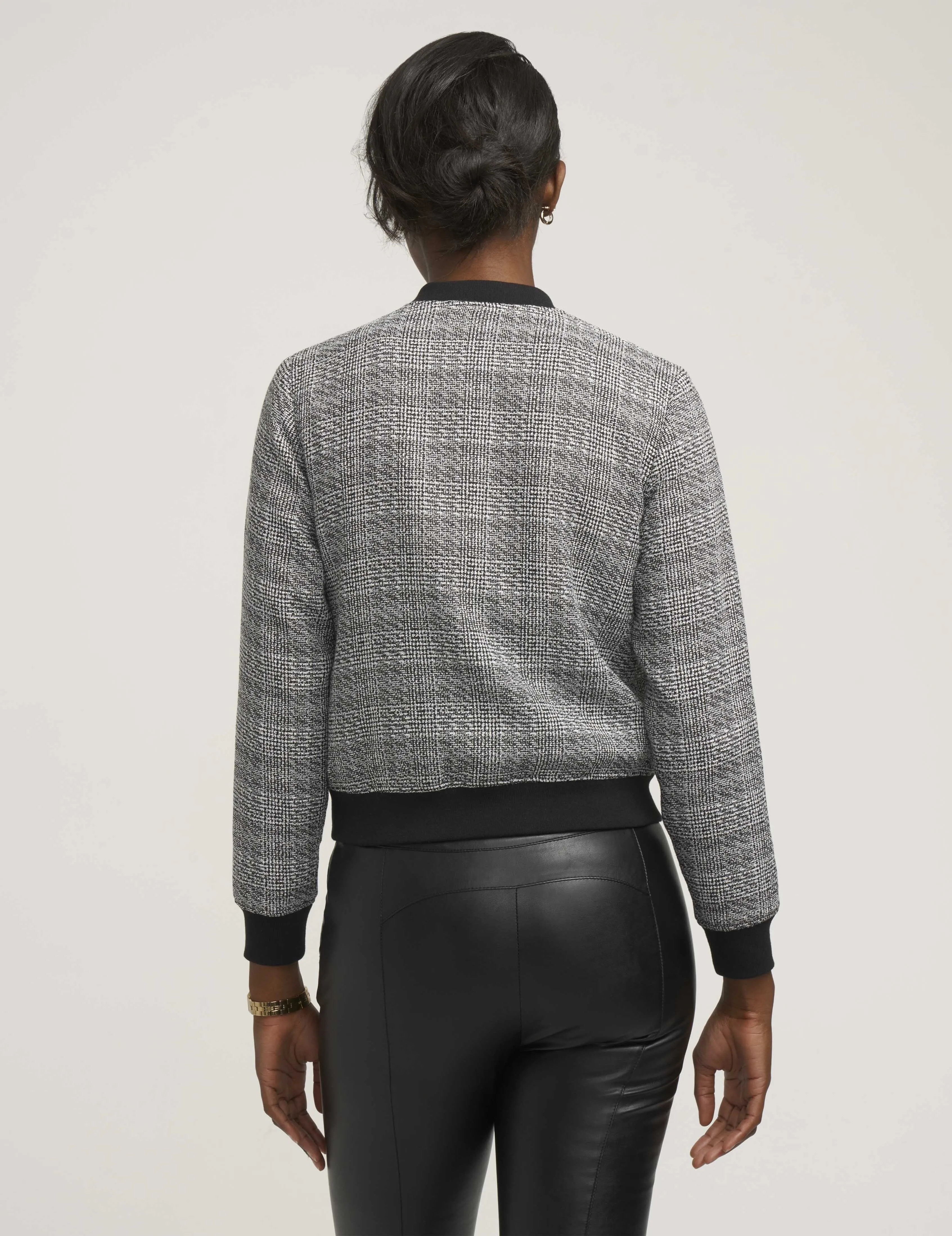 Fringe Plaid Bomber Jacket- Sale sold by Anne Klein product image thumbnail 4