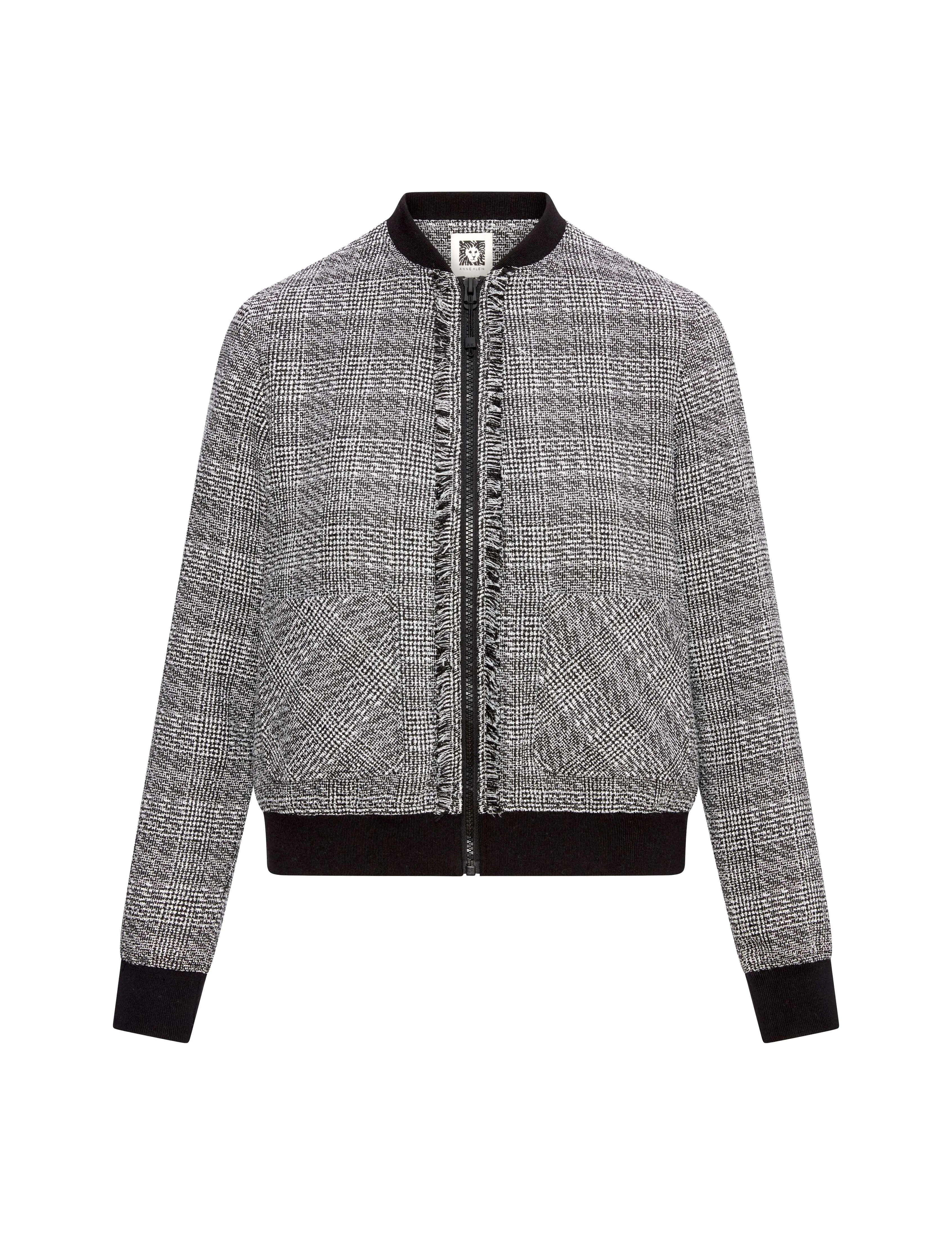 Fringe Plaid Bomber Jacket- Sale sold by Anne Klein product image thumbnail 2