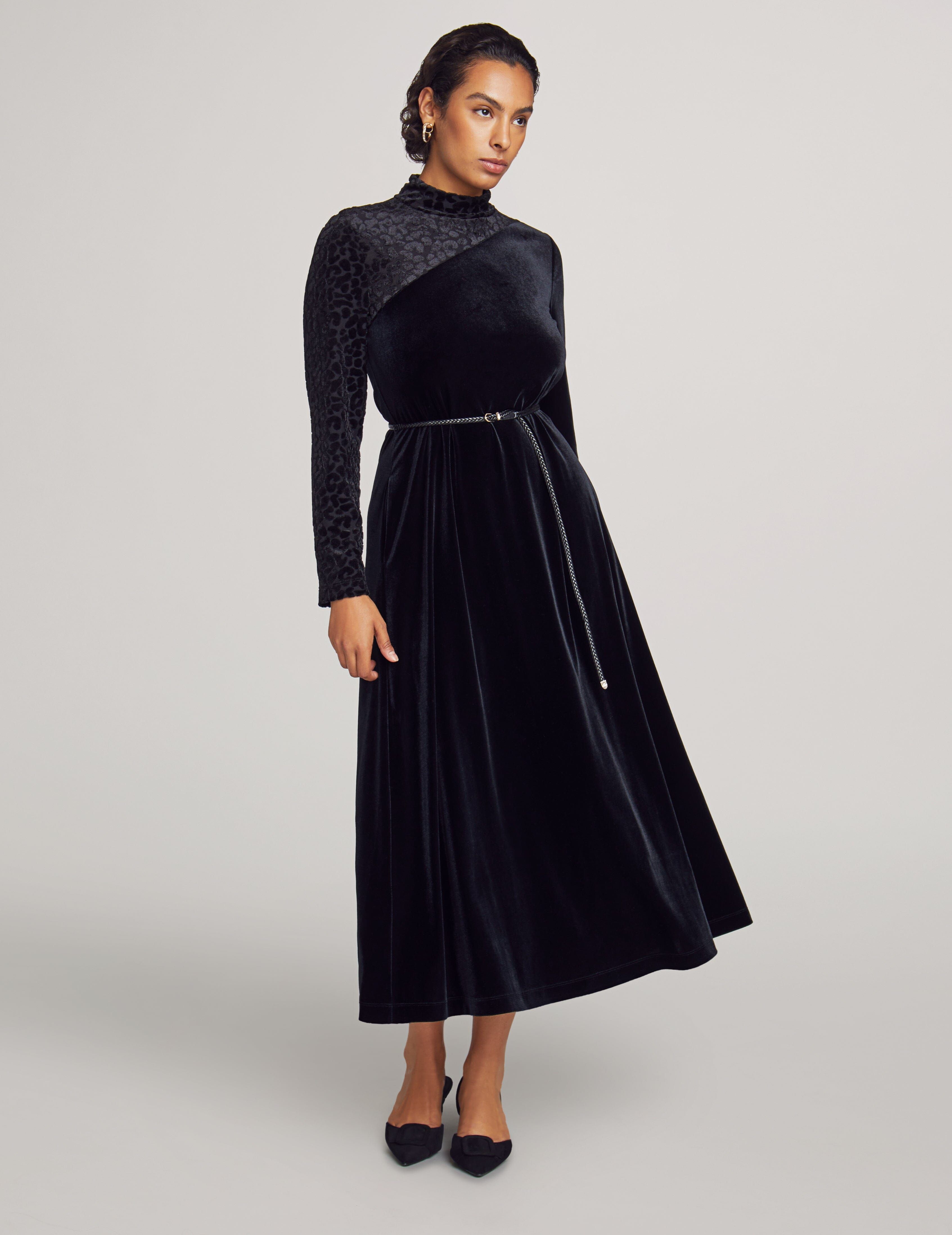 Color Blocked Mock Neck Midi sold by Anne Klein