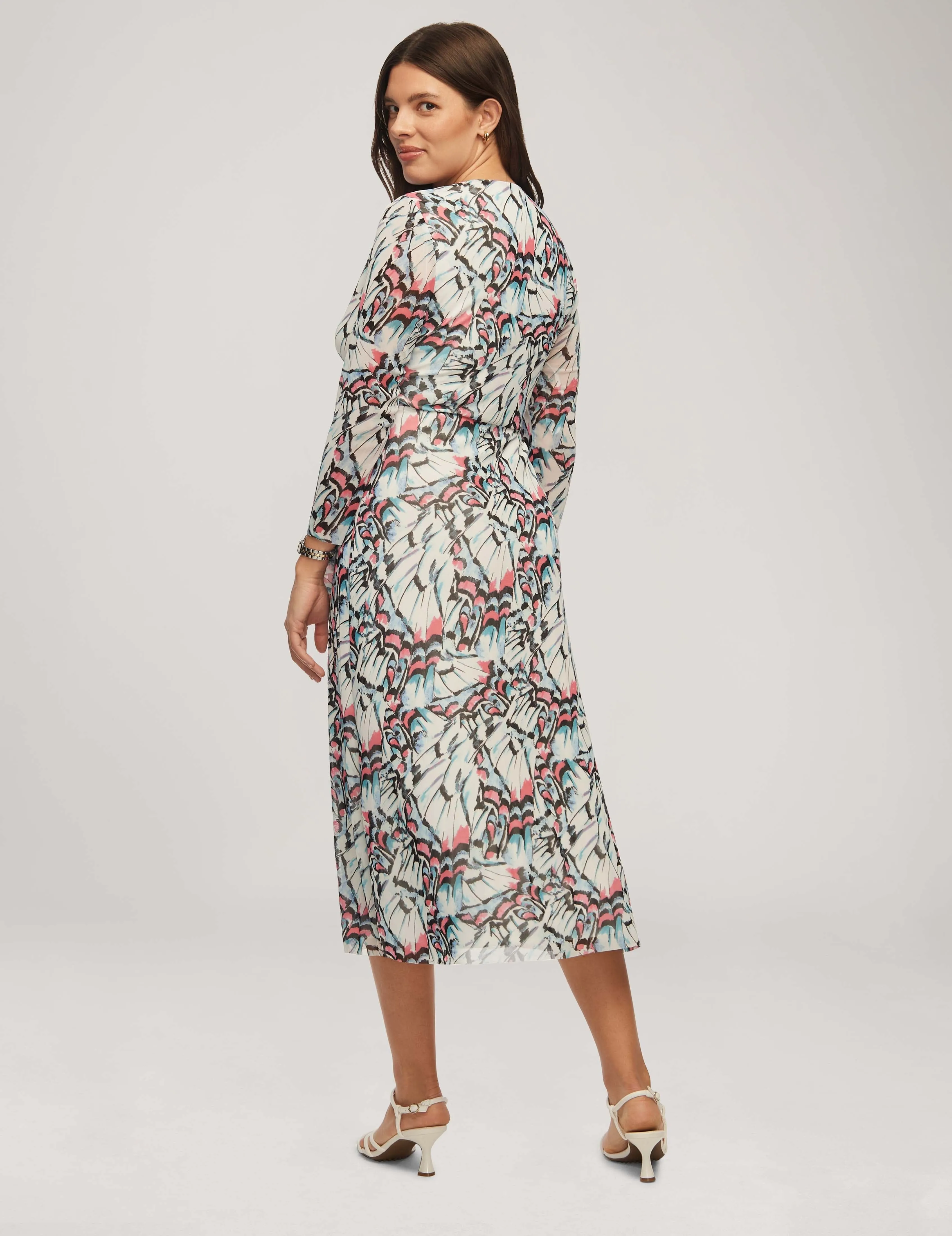 Printed Mesh Midi Wrap Dress- Sale sold by Anne Klein product image thumbnail 2