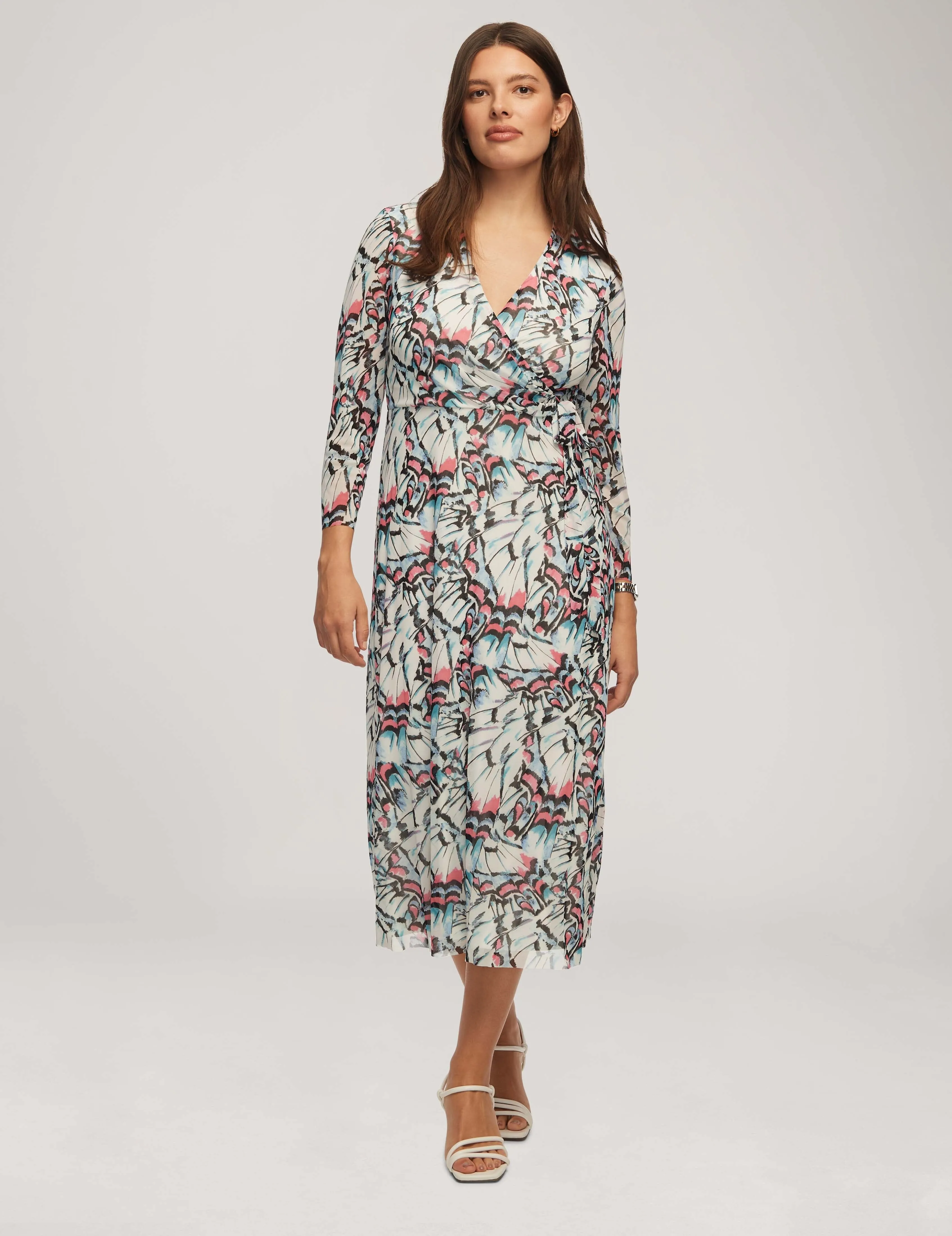 Printed Mesh Midi Wrap Dress- Sale sold by Anne Klein