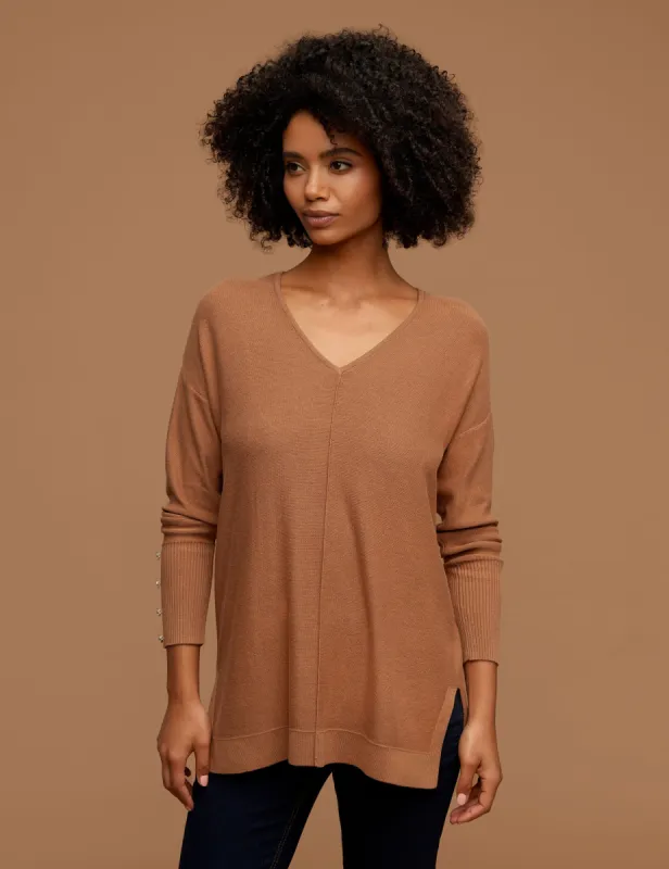 V Neck Long Sleeve With Buttons sold by Anne Klein