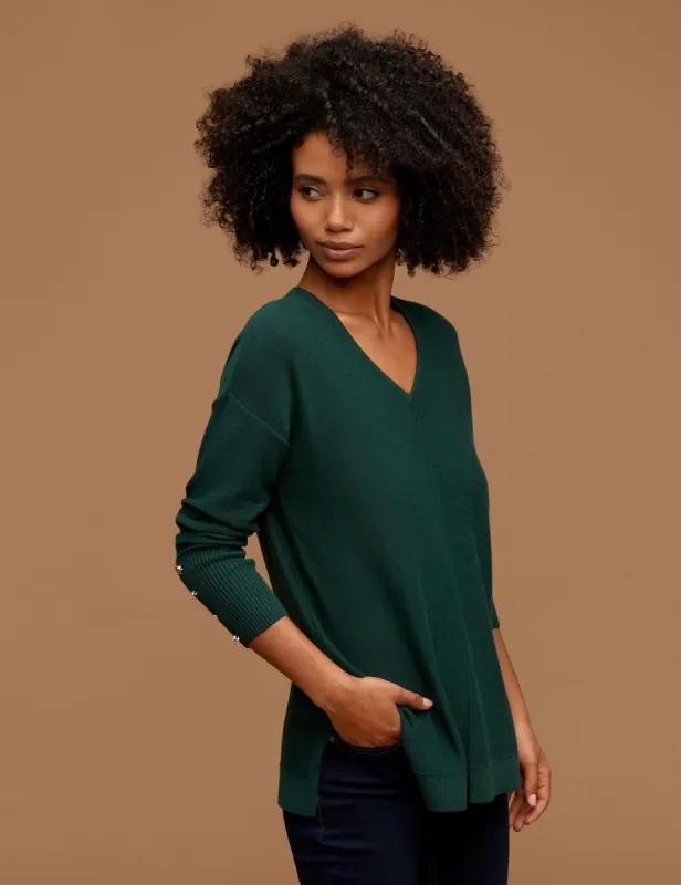 V Neck Long Sleeve With Buttons sold by Anne Klein