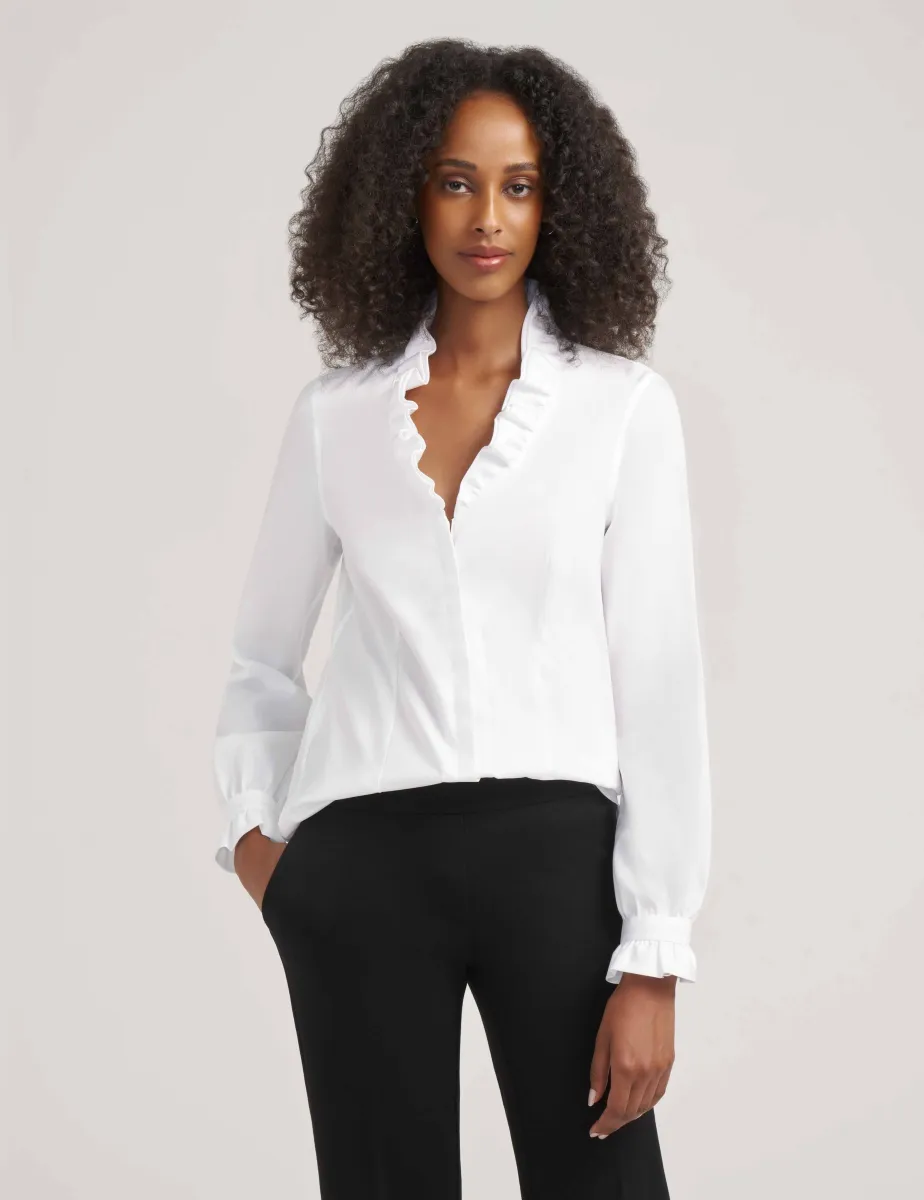 Ruffle Button Up Shirt Blouse- Sale sold by Anne Klein