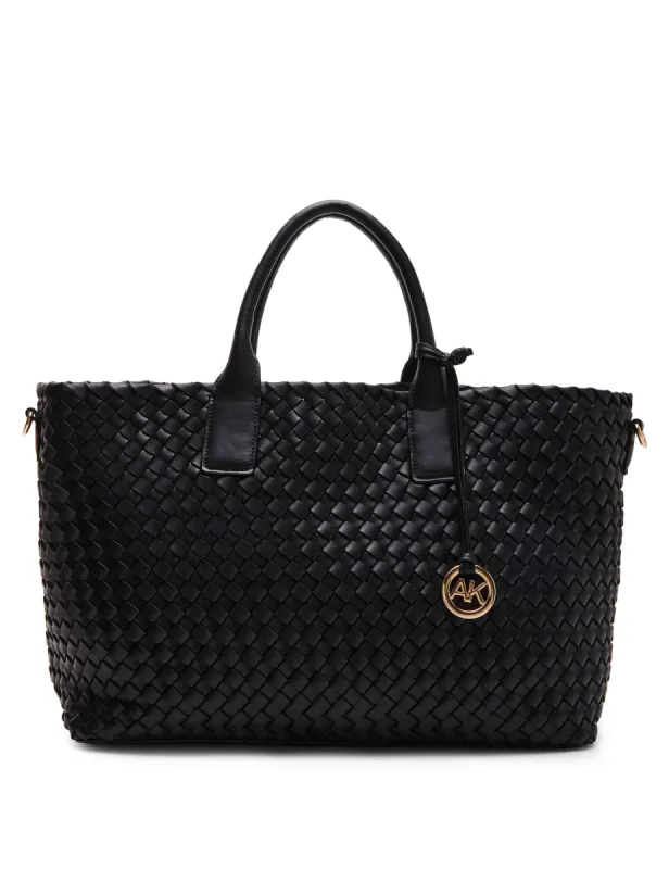 Large Woven Tote With Detachable Pouch sold by Anne Klein