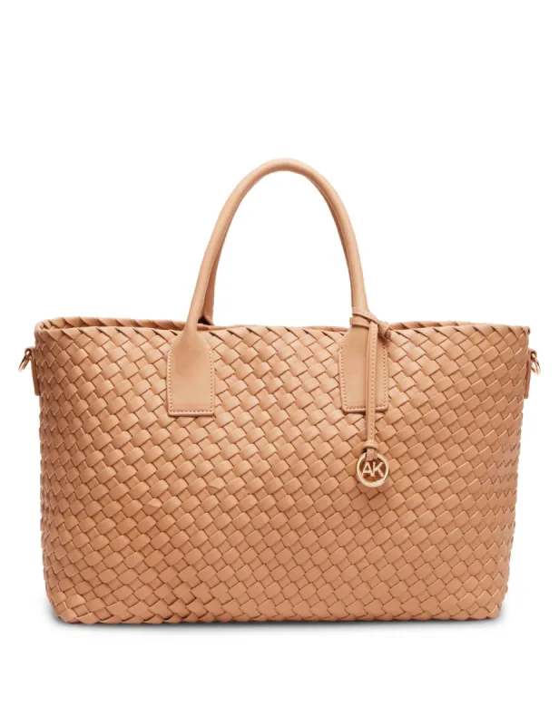 Large Woven Tote With Detachable Pouch sold by Anne Klein