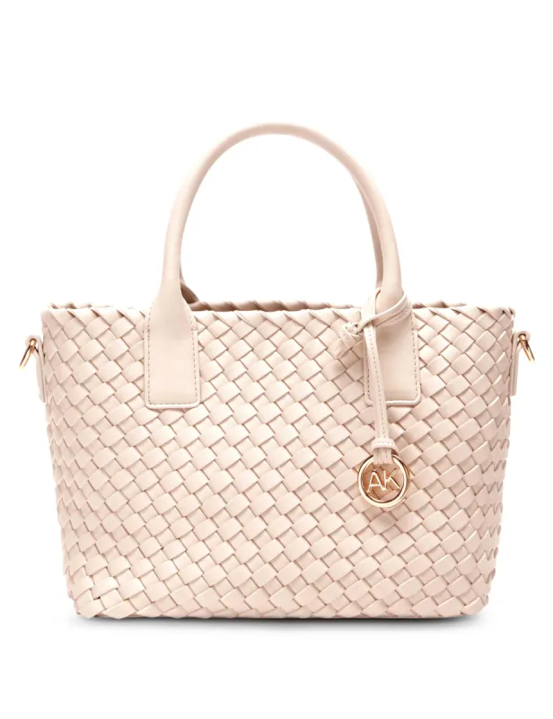 Small Woven Tote With Detachable Pouch sold by Anne Klein