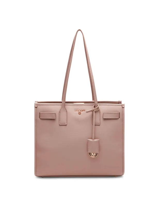 Large Structured Tote With Luggage Tag sold by Anne Klein