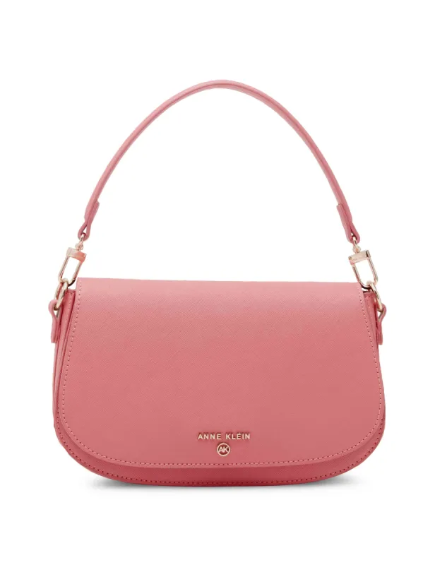 Saddle Shoulder Bag With Logo Web Strap sold by Anne Klein
