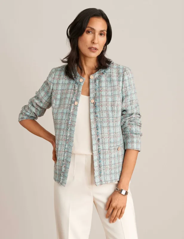 Tweed Cropped Blazer Jacket sold by Anne Klein