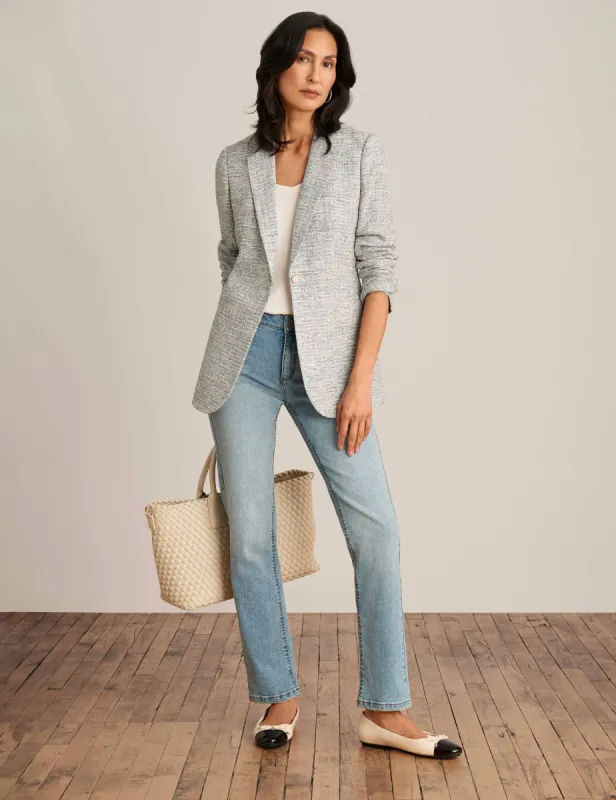 Tweed One Button Jacket With Notch Collar sold by Anne Klein