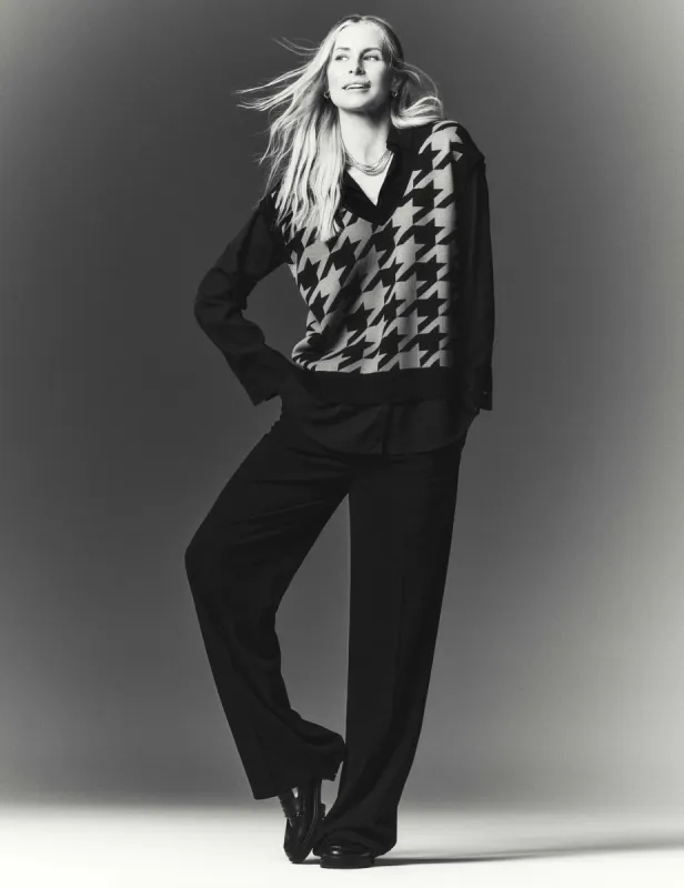 The Jillian Fly Front Wide Leg Trouser sold by Anne Klein