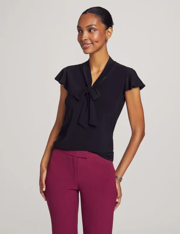 Flutter Sleeve Bow Top sold by Anne Klein